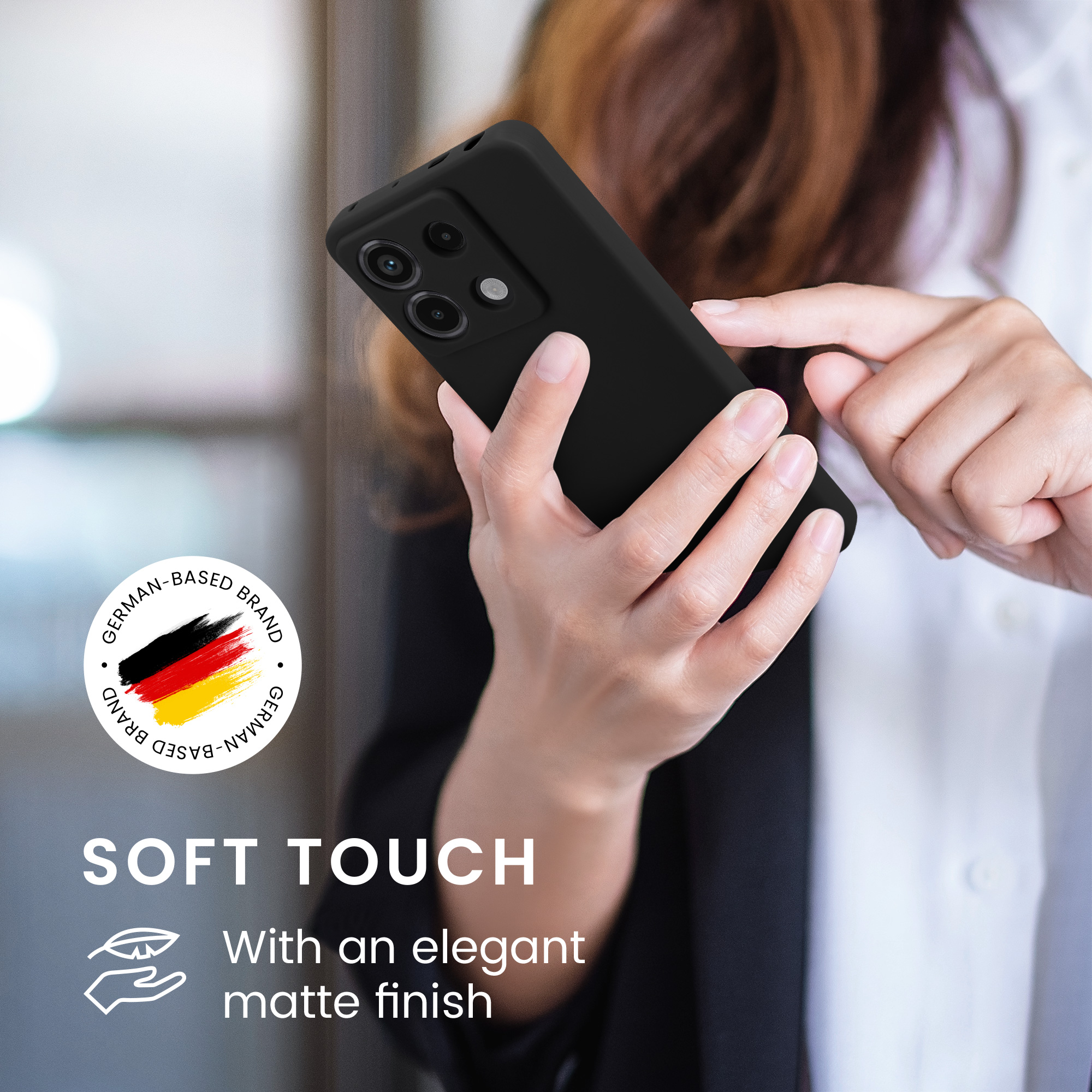 Kryt Xiaomi Redmi Note 13 Pro 5G silikonový TPU černá matná kwmobile