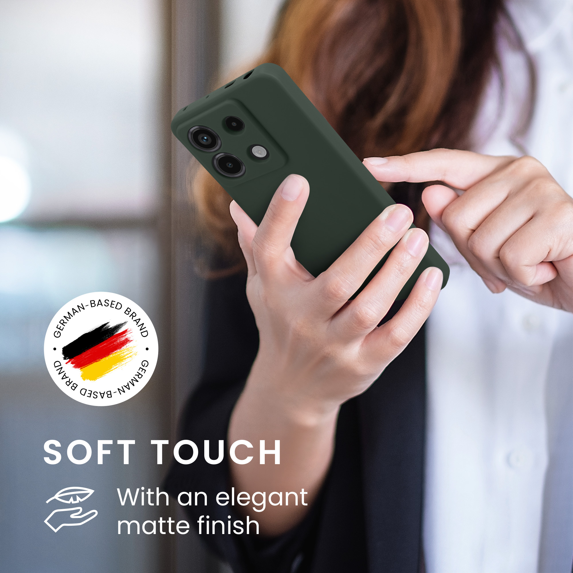 Kryt Xiaomi Redmi Note 13 Pro 5G silikonový TPU zelená kwmobile