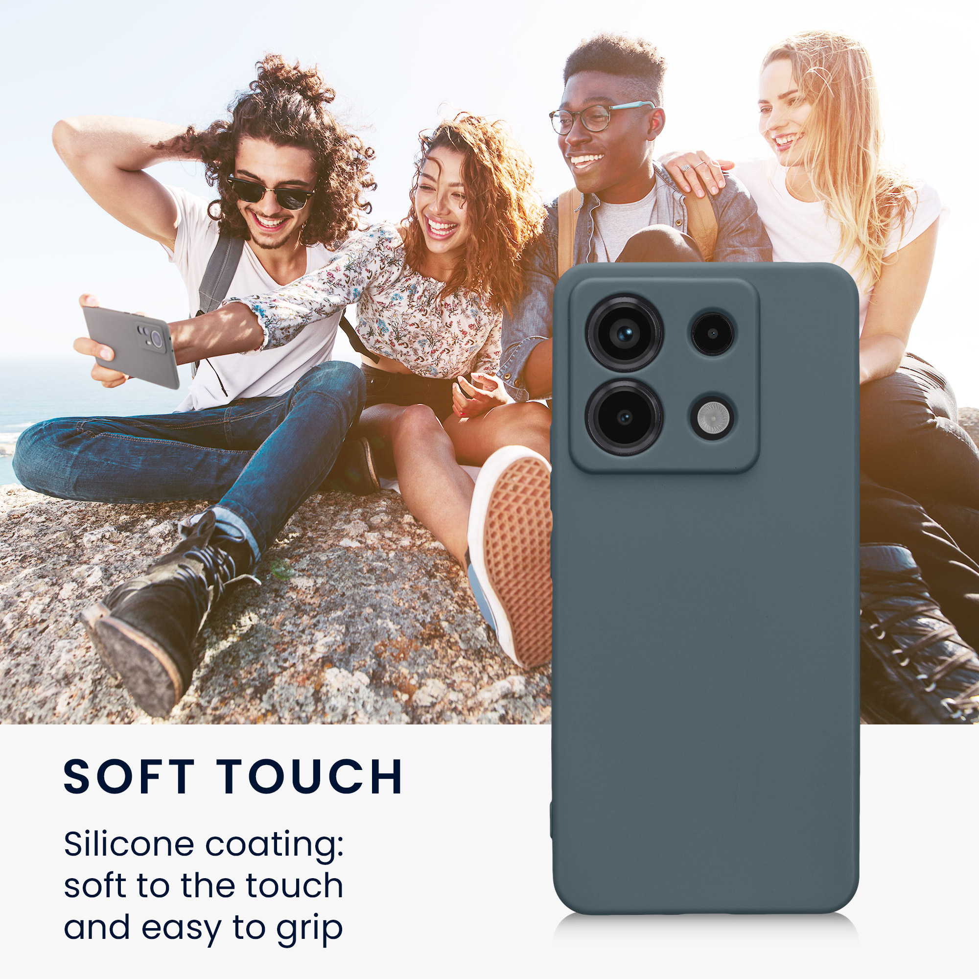 Kryt Xiaomi Redmi Note 13 Pro 5G silikonový TPU tmavá břidlice kwmobile