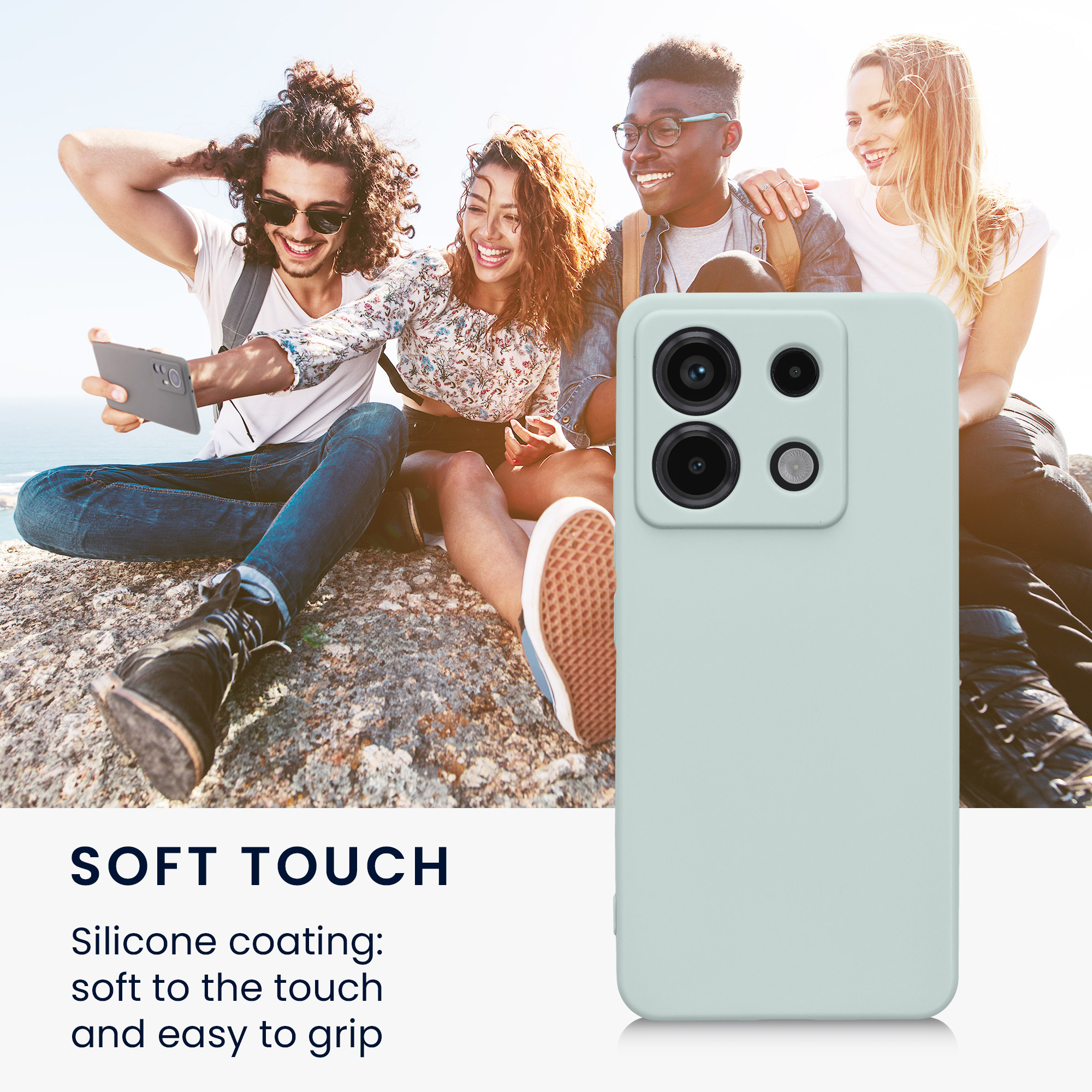 Kryt Xiaomi Redmi Note 13 Pro 5G silikonový TPU mátová kwmobile