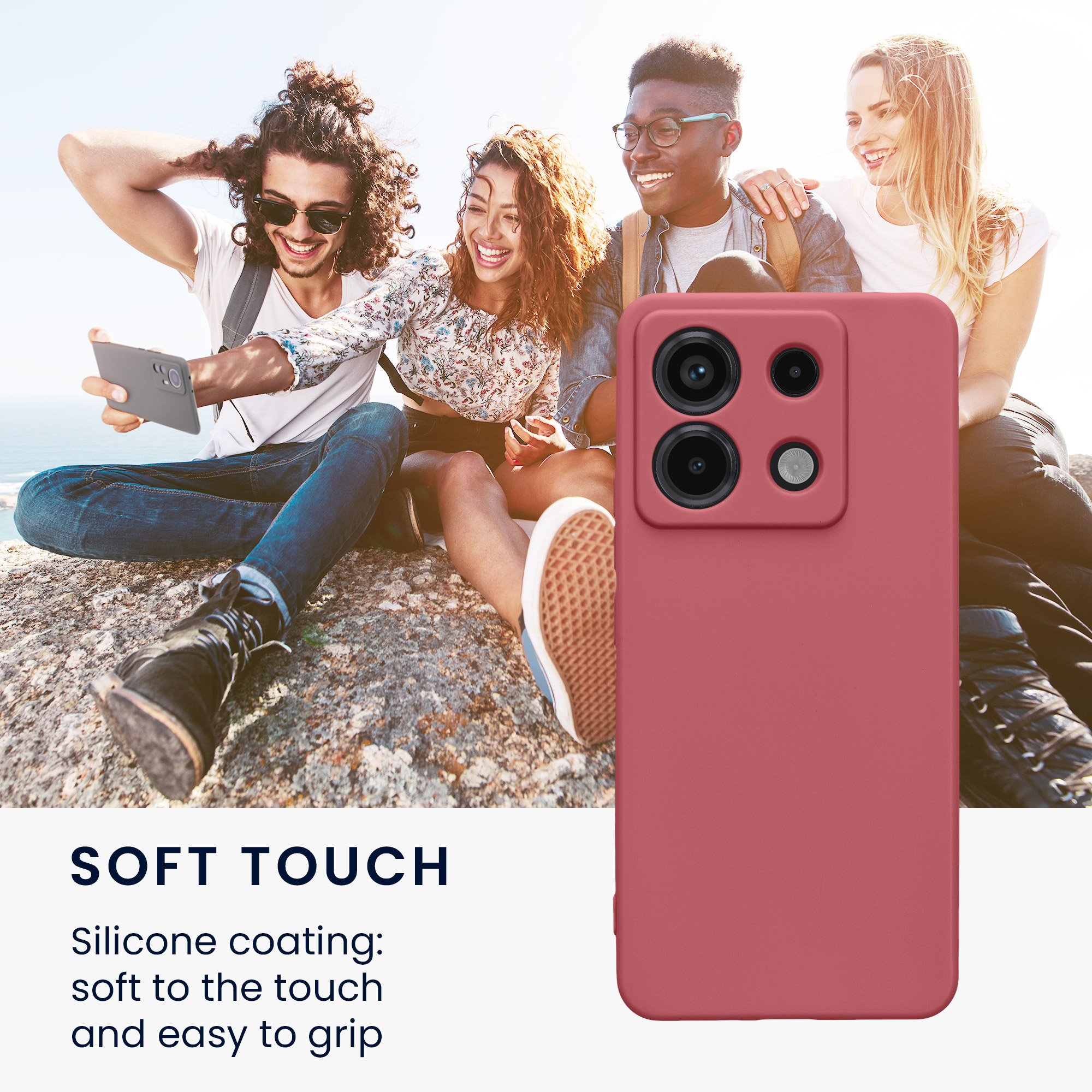 Kryt Xiaomi Redmi Note 13 Pro 5G silikonový TPU červená kwmobile