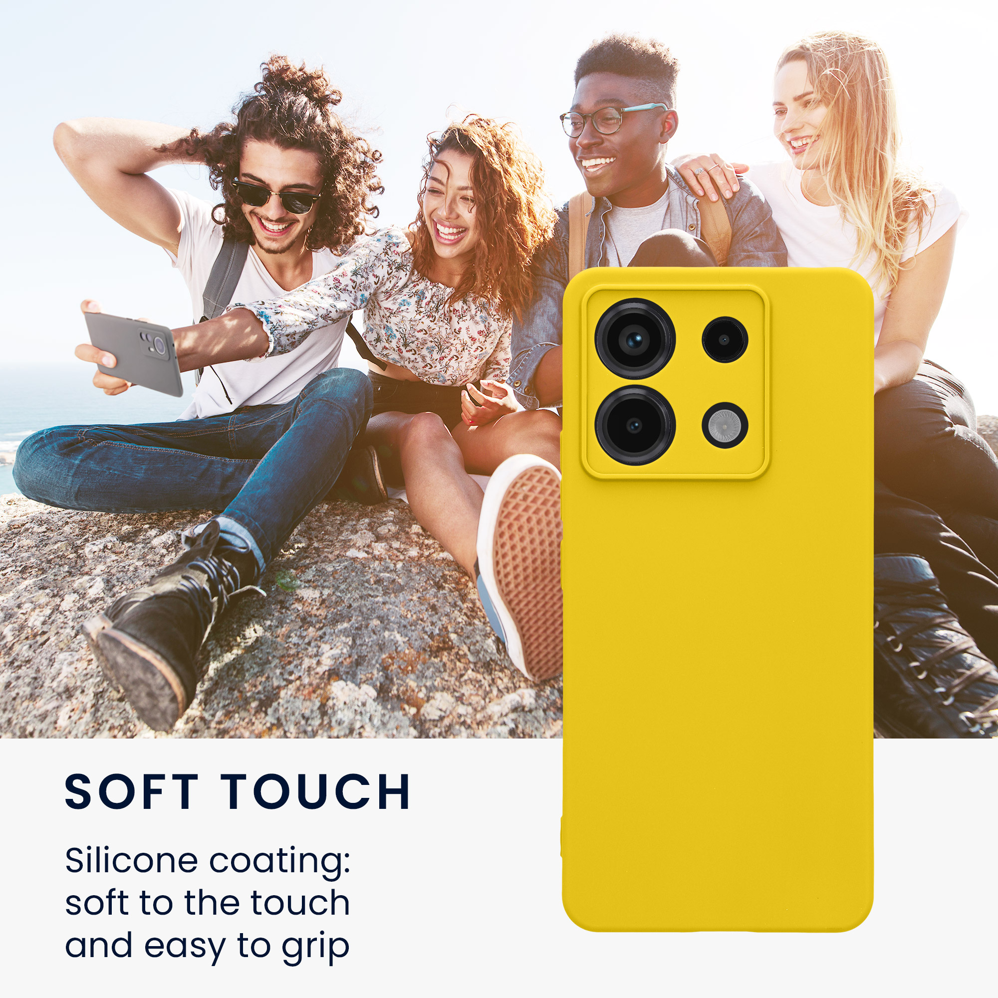 Kryt Xiaomi Redmi Note 13 Pro 5G silikonový TPU zářivě žlutá kwmobile