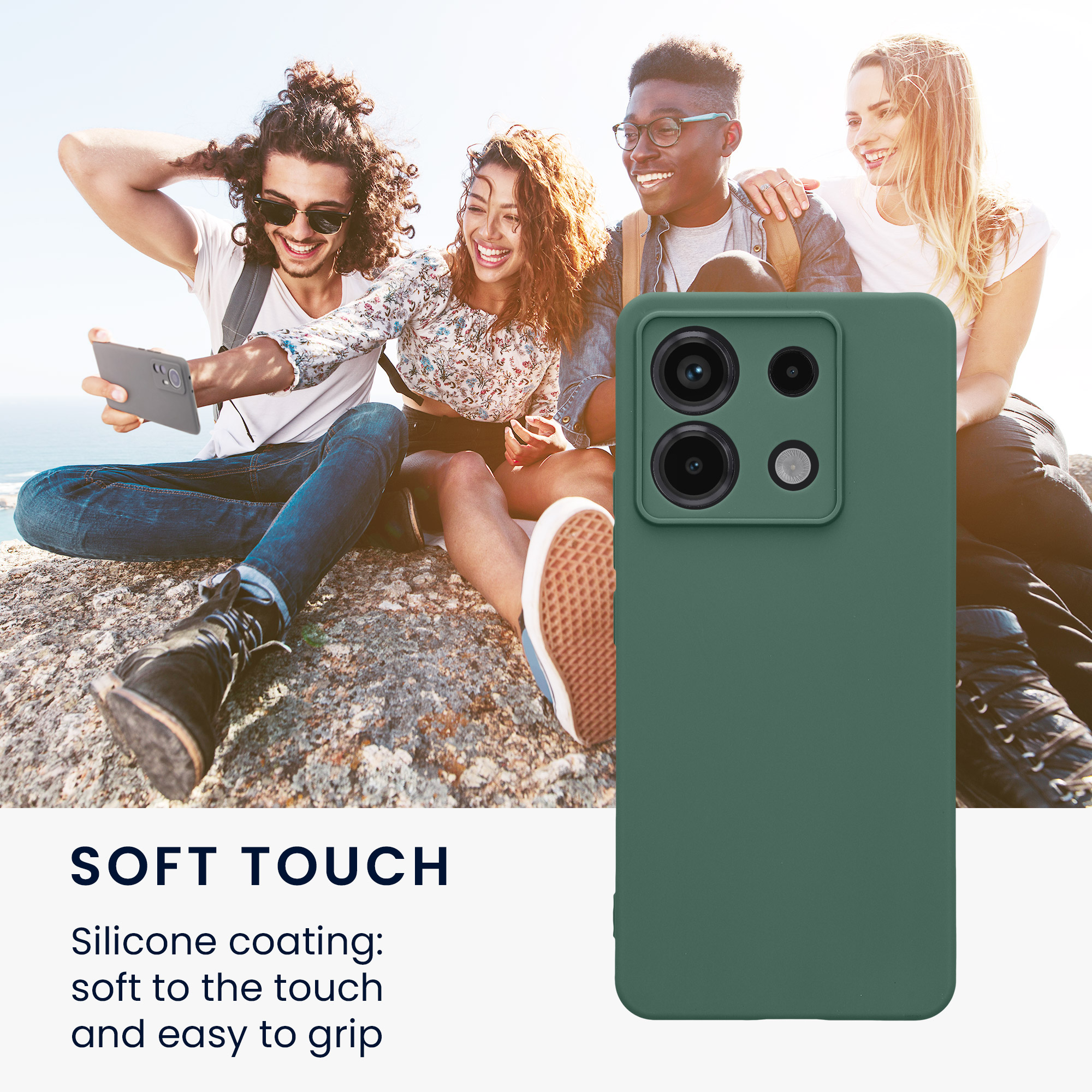 Kryt Xiaomi Redmi Note 13 Pro 5G silikonový TPU lesní zelená kwmobile