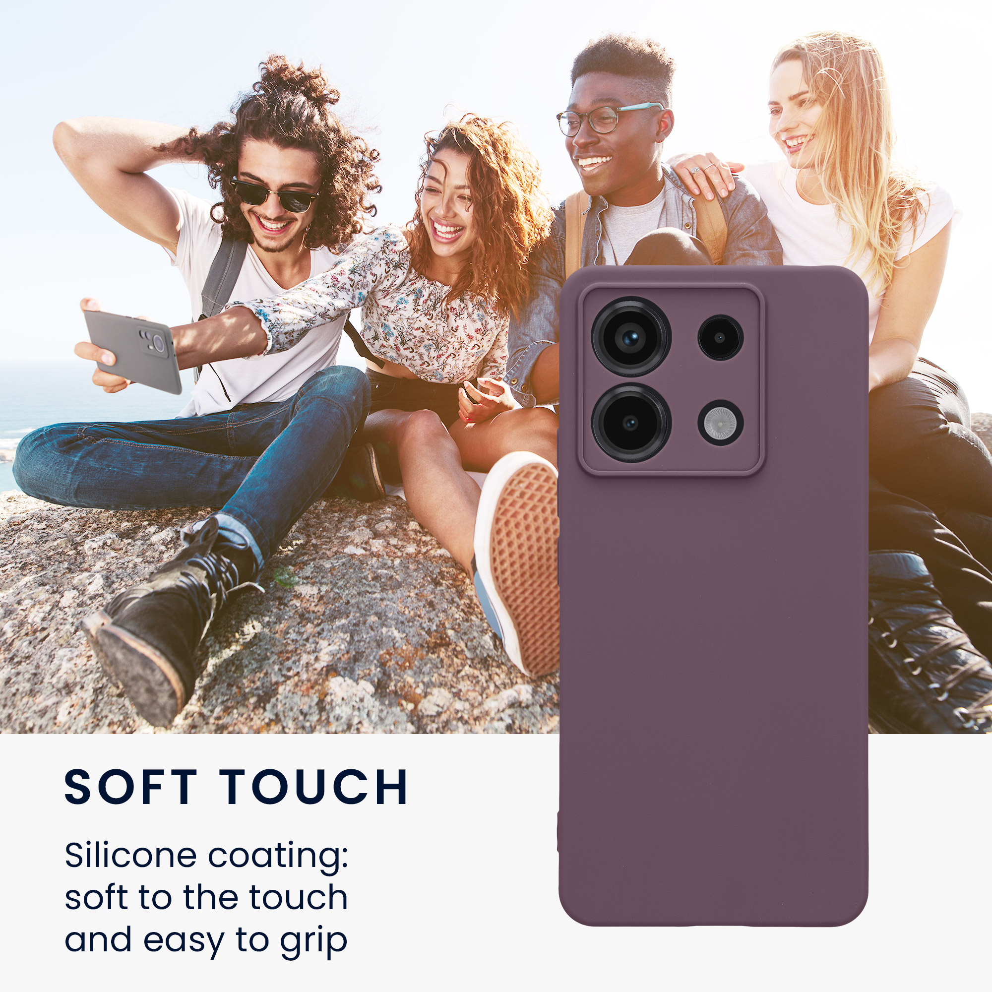 Kryt Xiaomi Redmi Note 13 Pro 5G silikonový TPU červená kwmobile