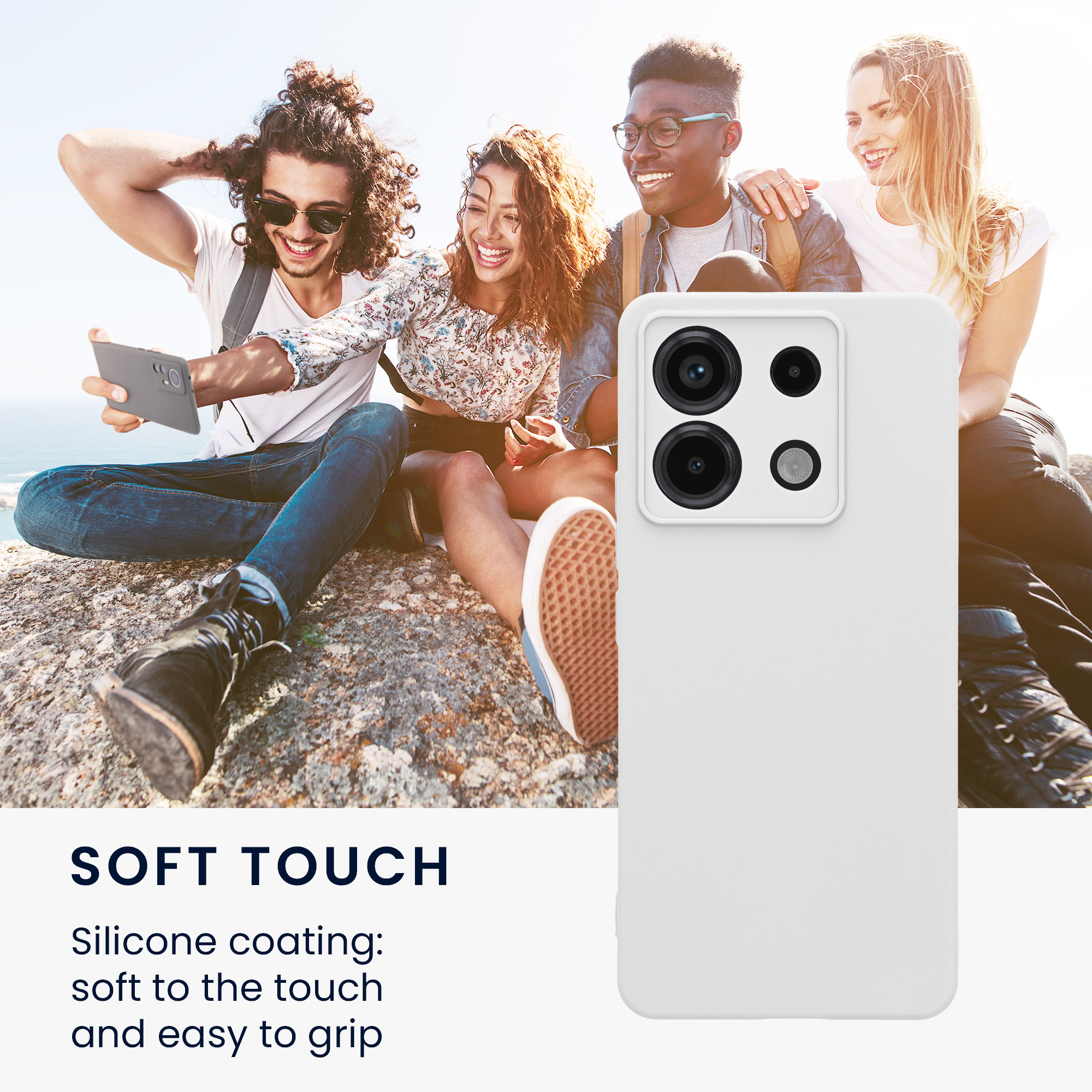 Kryt Xiaomi Redmi Note 13 Pro 5G silikonový TPU bílá kwmobile