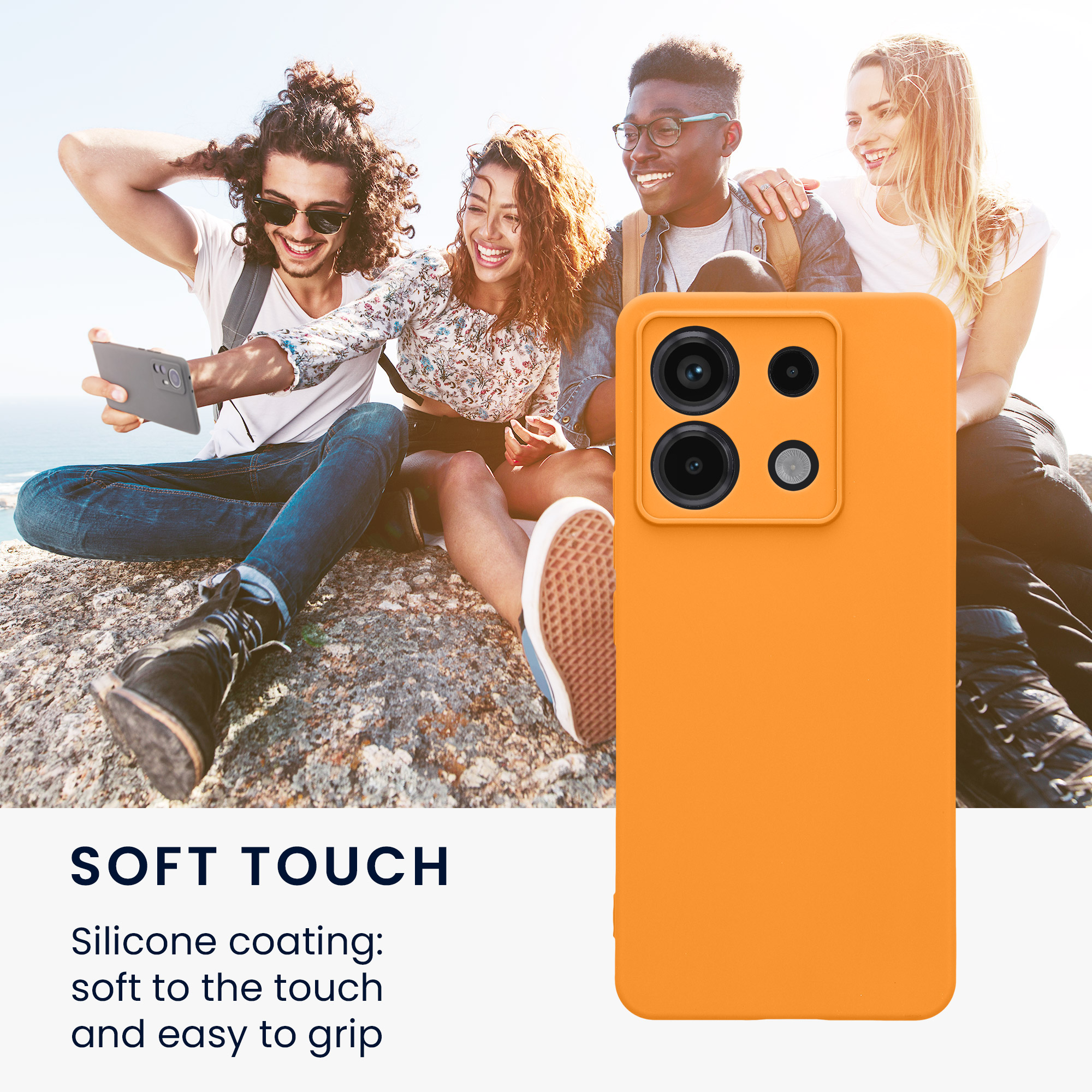 Kryt Xiaomi Redmi Note 13 Pro 5G silikonový TPU oranžová kwmobile