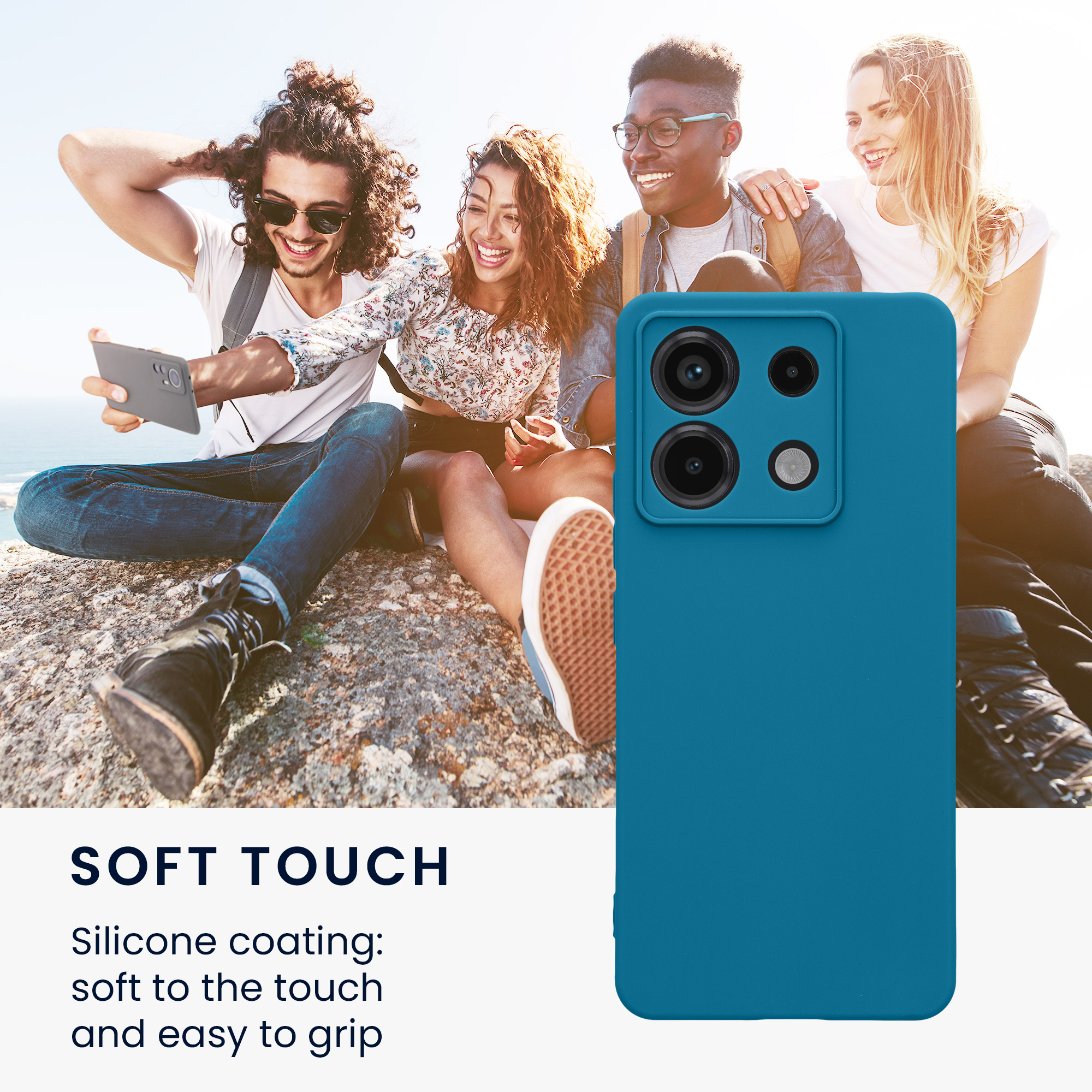 Kryt Xiaomi Redmi Note 13 Pro 5G silikonový TPU karibská modrá kwmobile