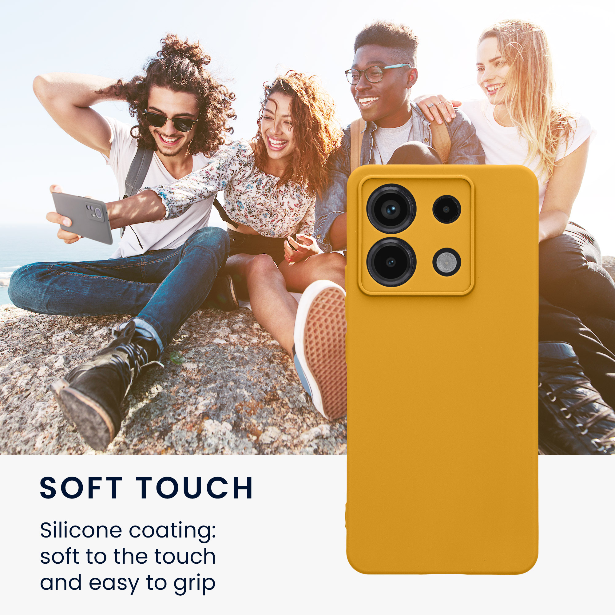 Kryt Xiaomi Redmi Note 13 Pro 5G silikonový TPU žlutá kwmobile