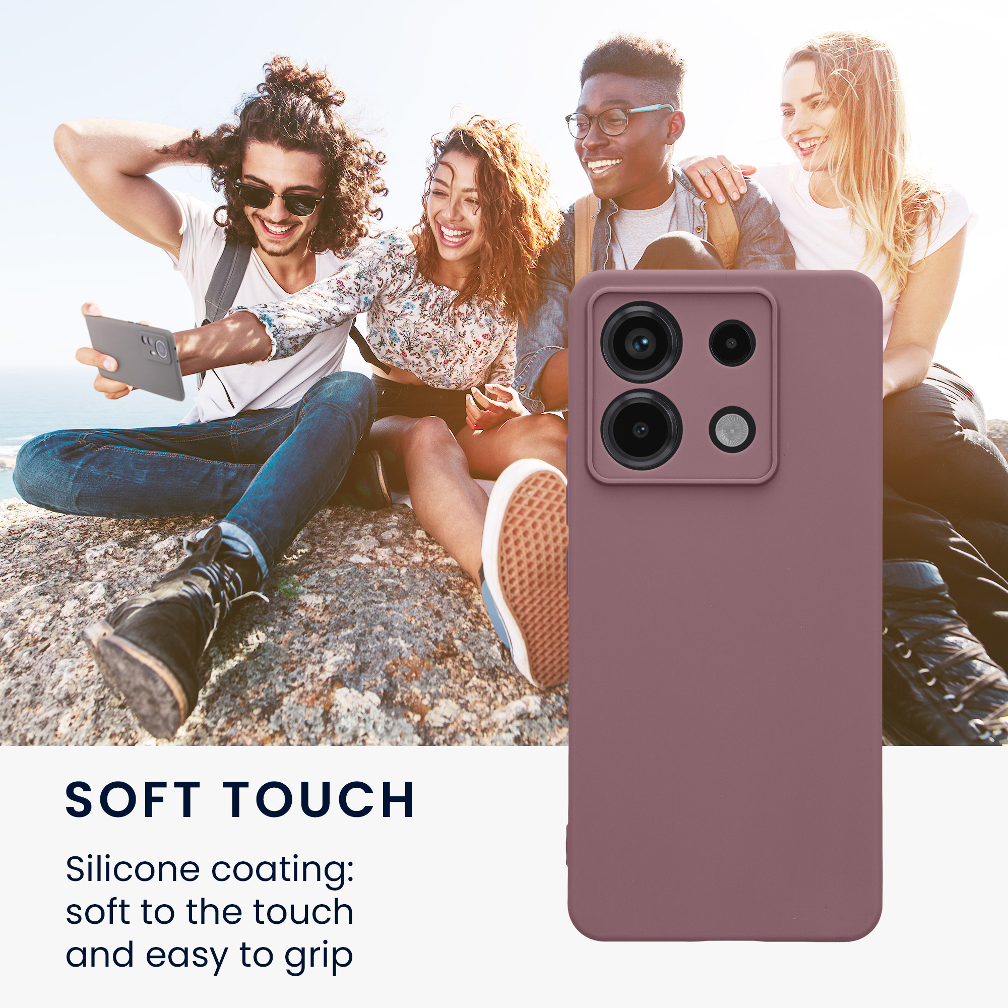 Kryt Xiaomi Redmi Note 13 Pro 5G silikonový TPU fialová kwmobile