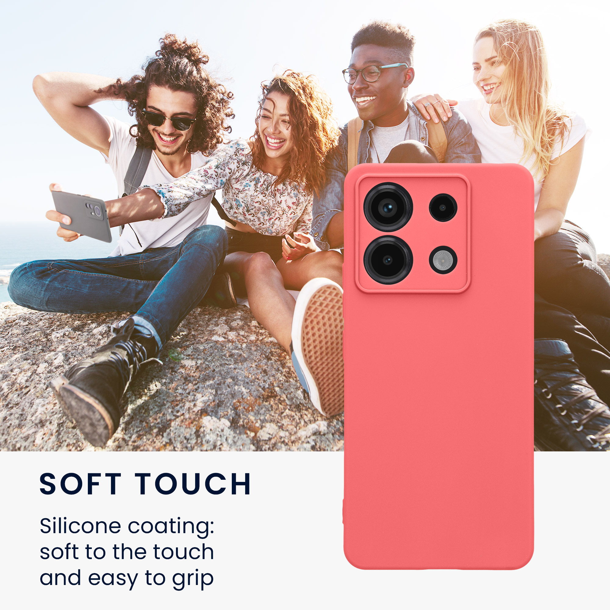 Kryt Xiaomi Redmi Note 13 Pro 5G silikonový TPU korálová kwmobile