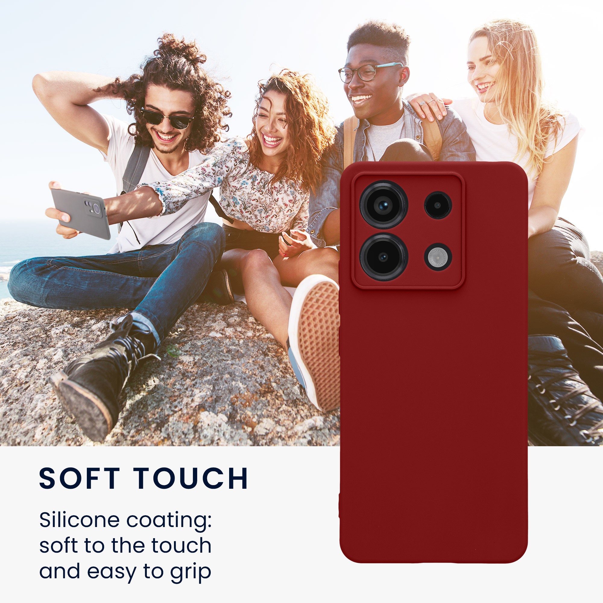 Kryt Xiaomi Redmi Note 13 Pro 5G silikonový TPU červená kwmobile