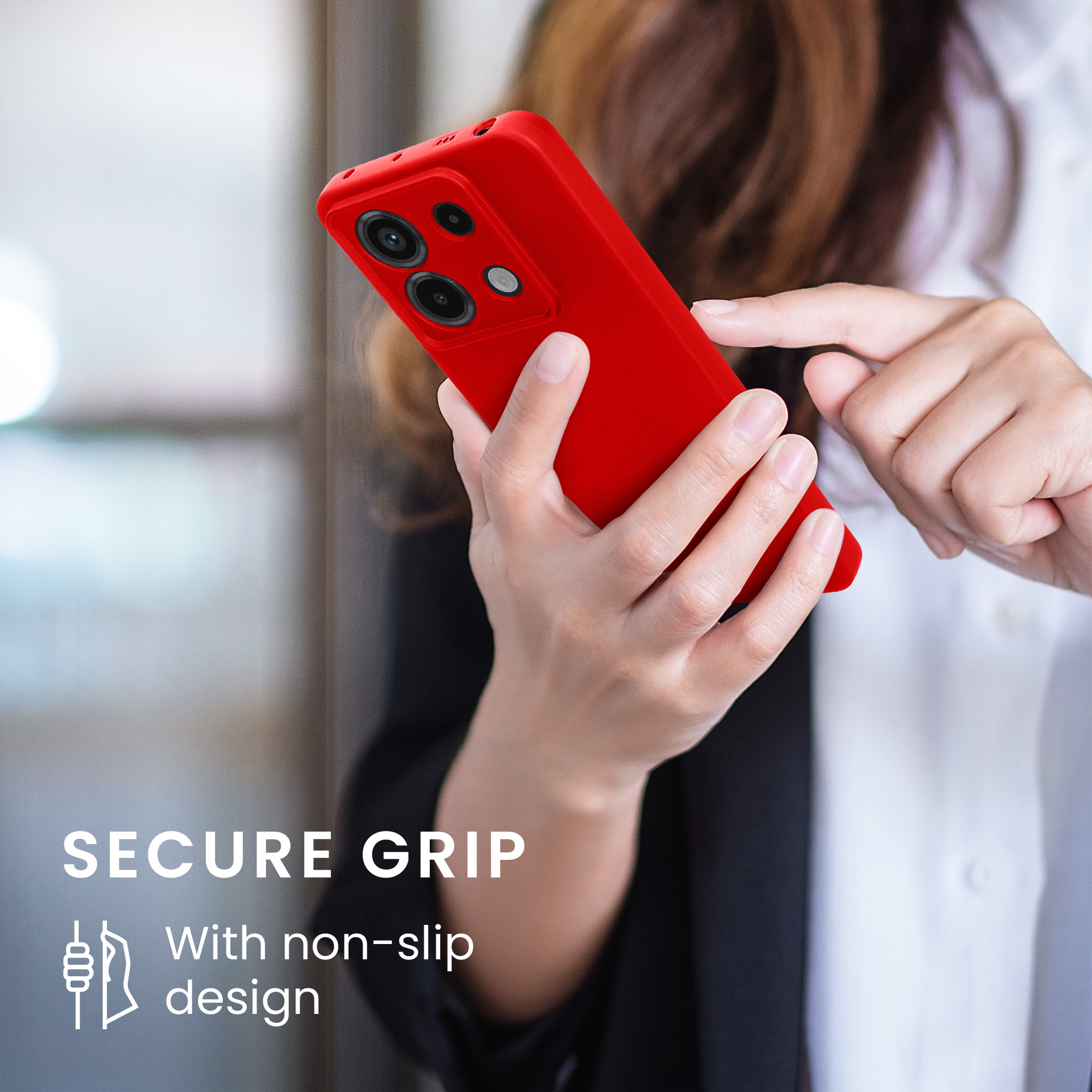 Kryt Xiaomi Redmi Note 13 Pro 5G metalický TPU červená kwmobile