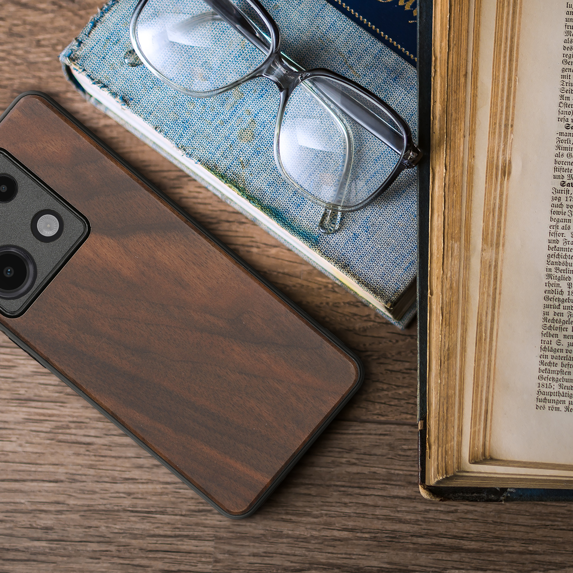 Dřevěný kryt Xiaomi Redmi Note 13 Pro 5G TPU nárazník tmavě hnědá kwmobile