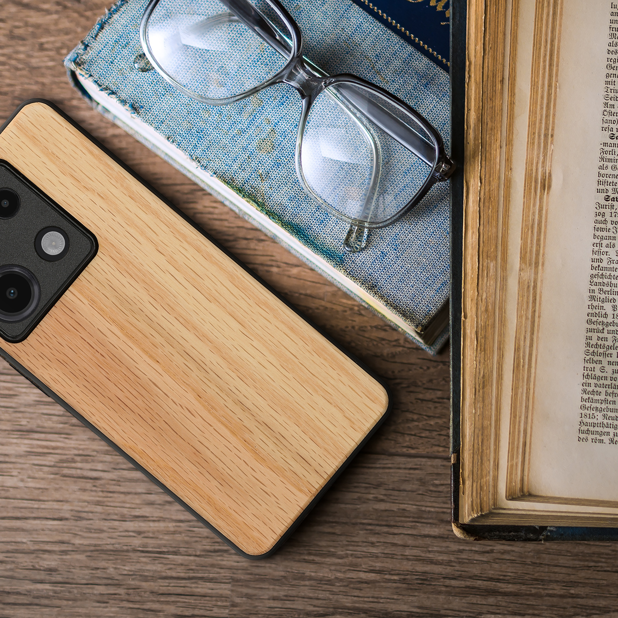 Dřevěný kryt Xiaomi Redmi Note 13 Pro 5G TPU nárazník hnědá kwmobile