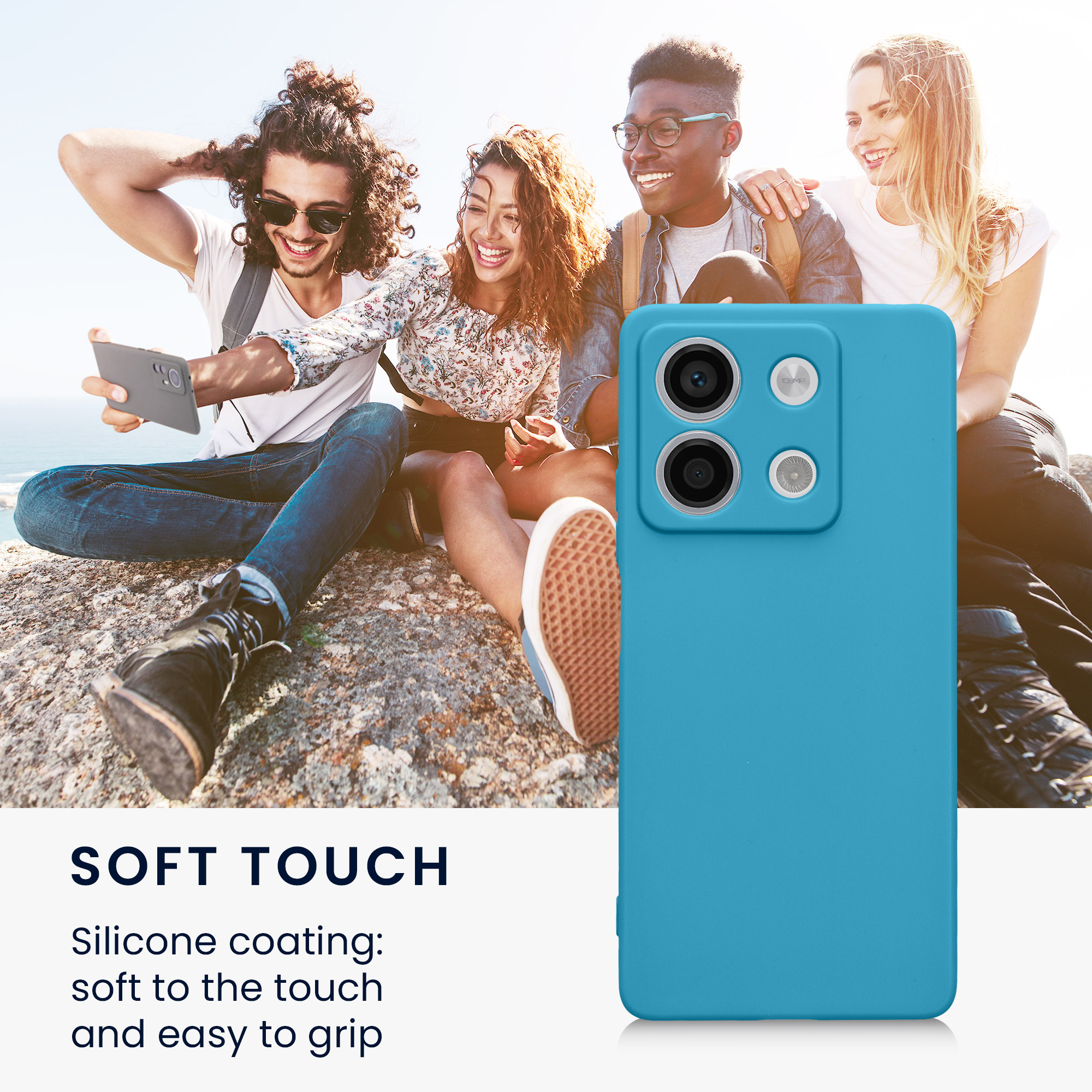 Kryt Xiaomi Redmi Note 13 5G silikonový TPU karibská modrá kwmobile