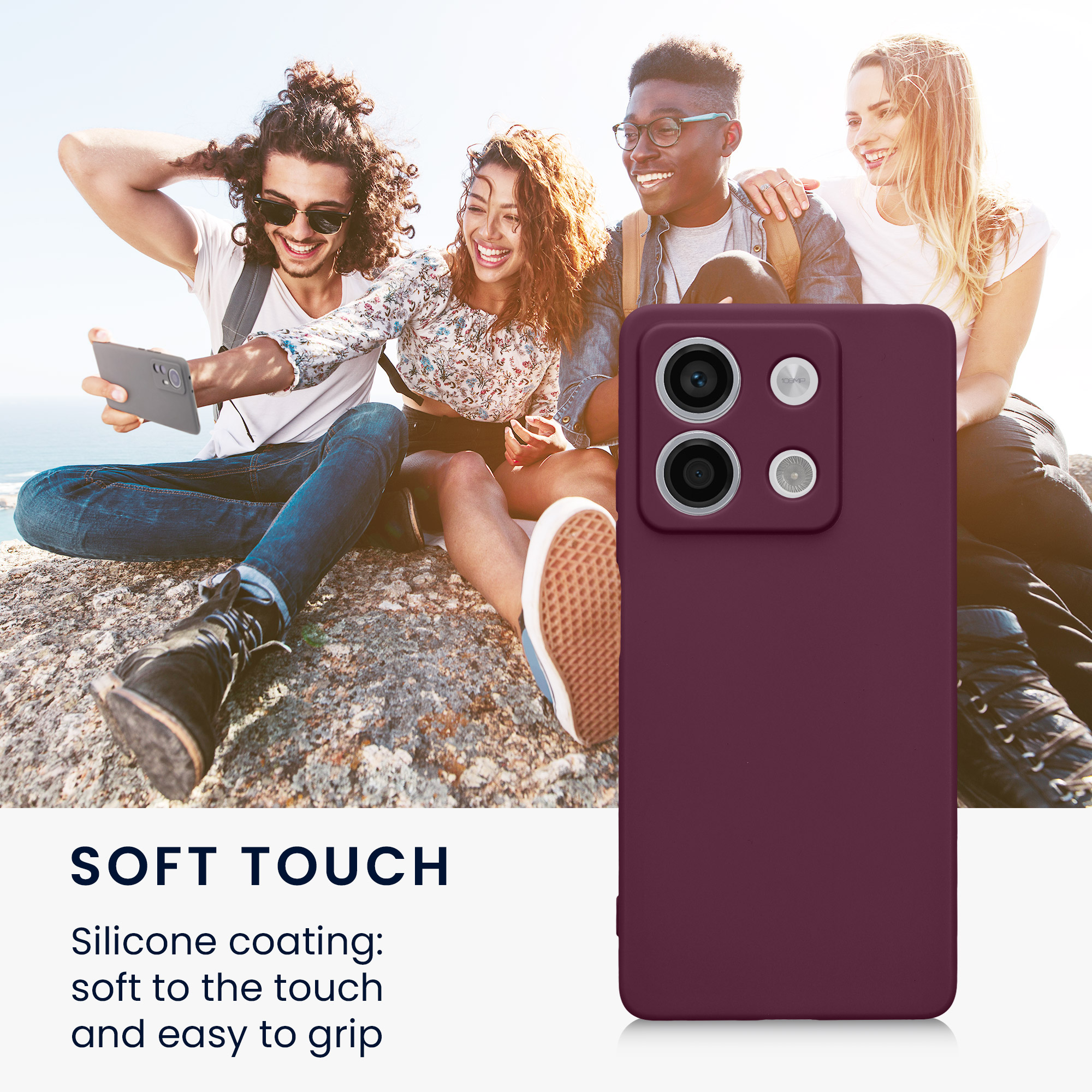 Kryt Xiaomi Redmi Note 13 5G silikonový TPU červená kwmobile