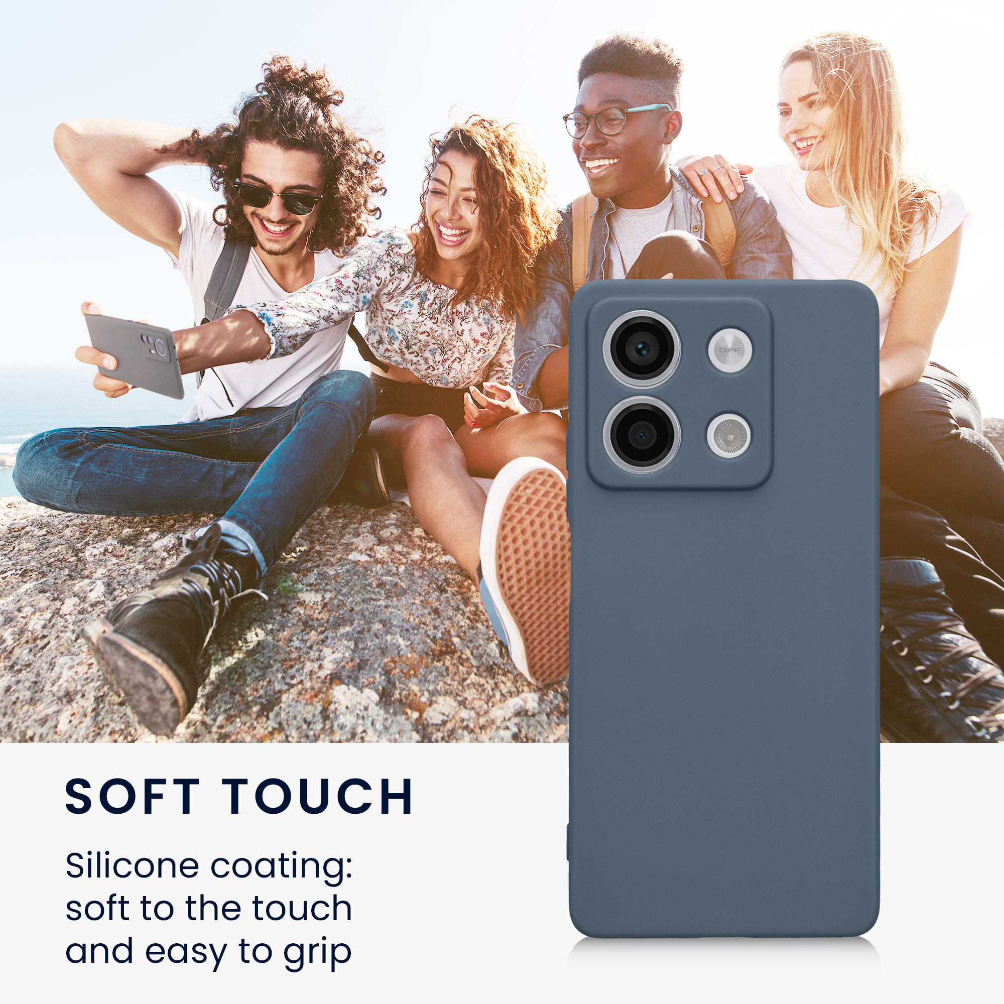 Kryt Xiaomi Redmi Note 13 5G silikonový TPU tmavá břidlice kwmobile