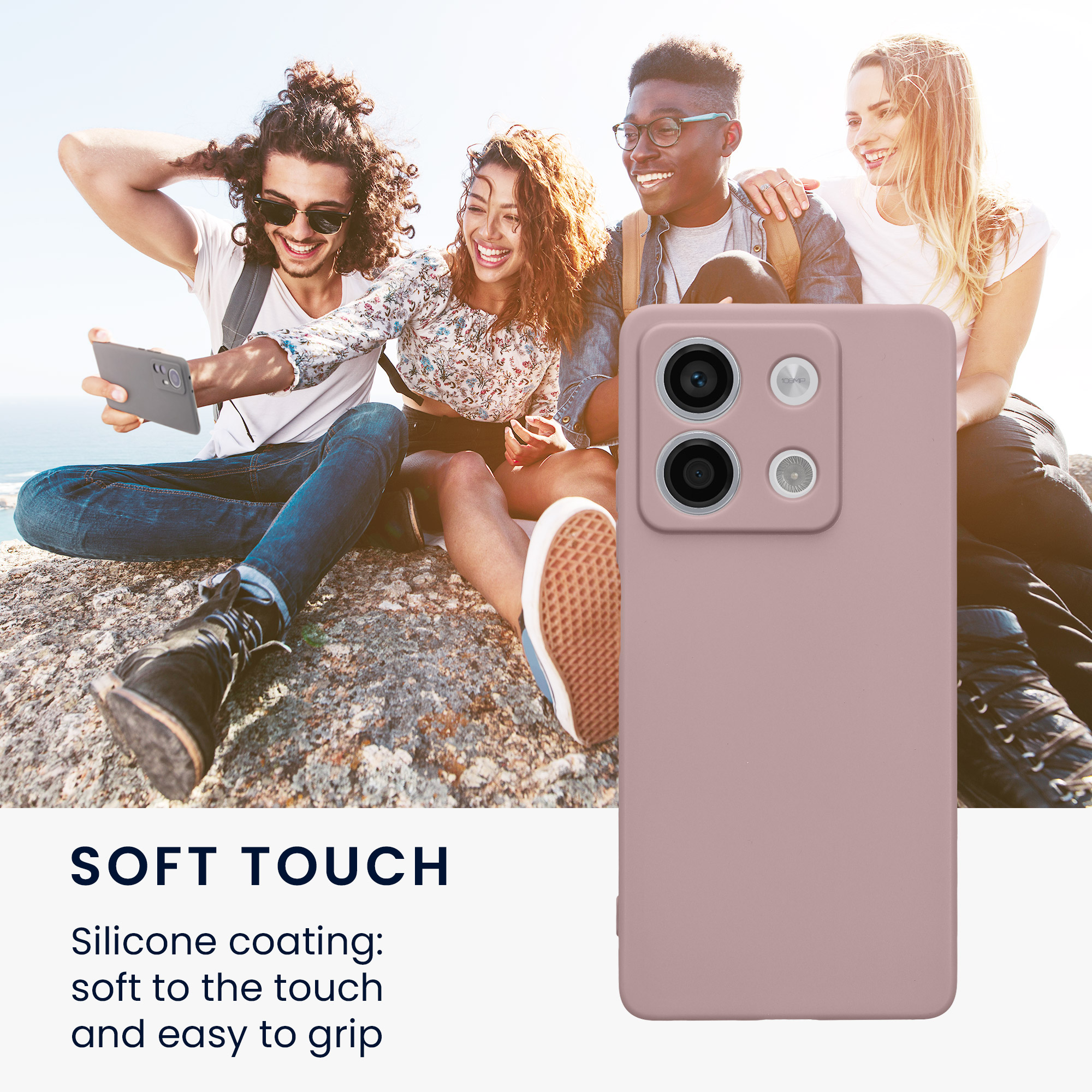 Kryt Xiaomi Redmi Note 13 5G silikonový TPU červená kwmobile
