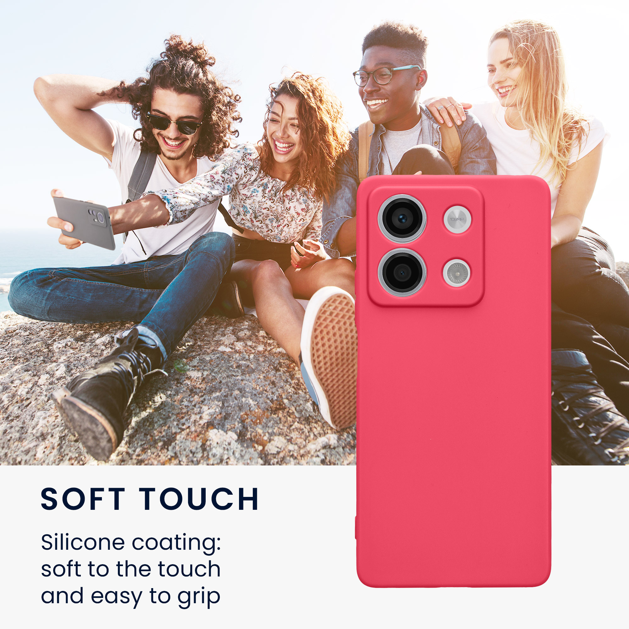 Kryt Xiaomi Redmi Note 13 5G silikonový TPU růžová kwmobile