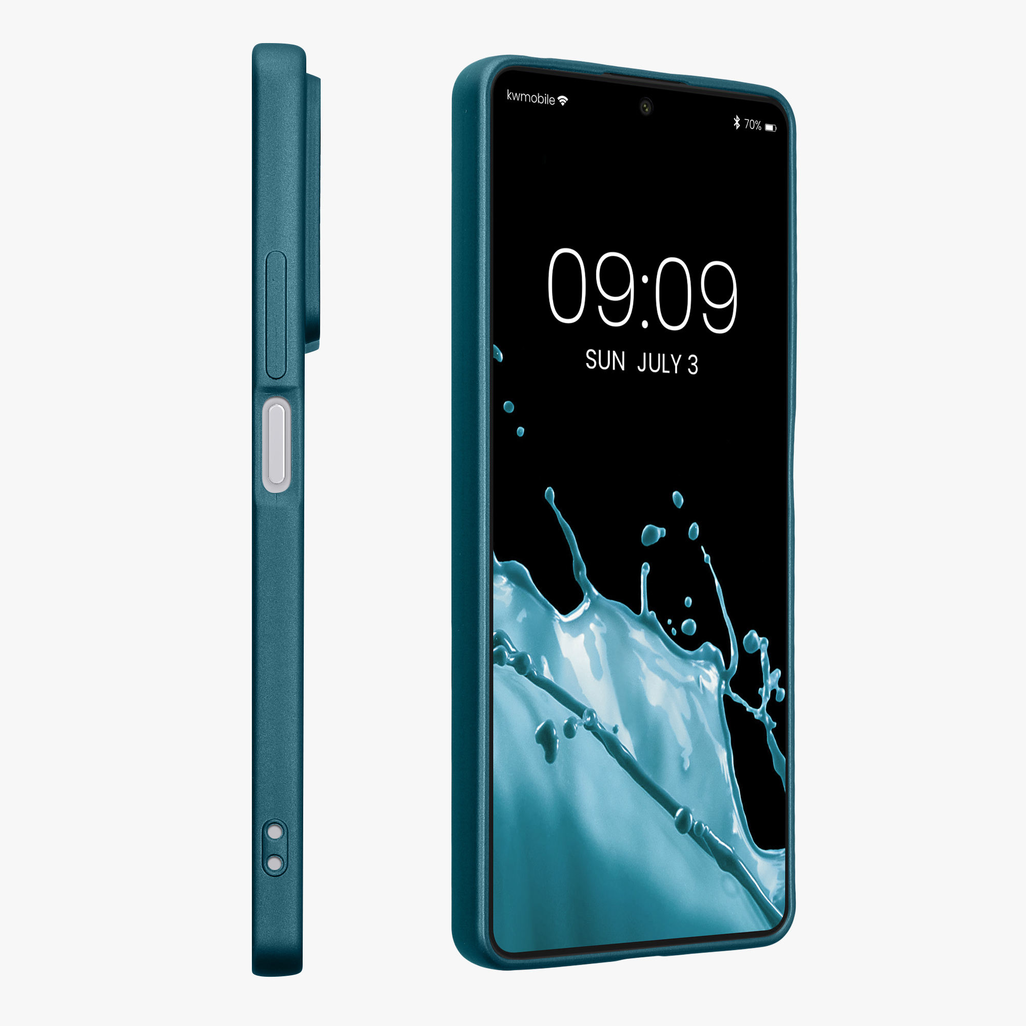 Pouzdro pro Xiaomi Redmi Note 13 5G kwmobile tenké metalické silikonové - metalická karibská modrá