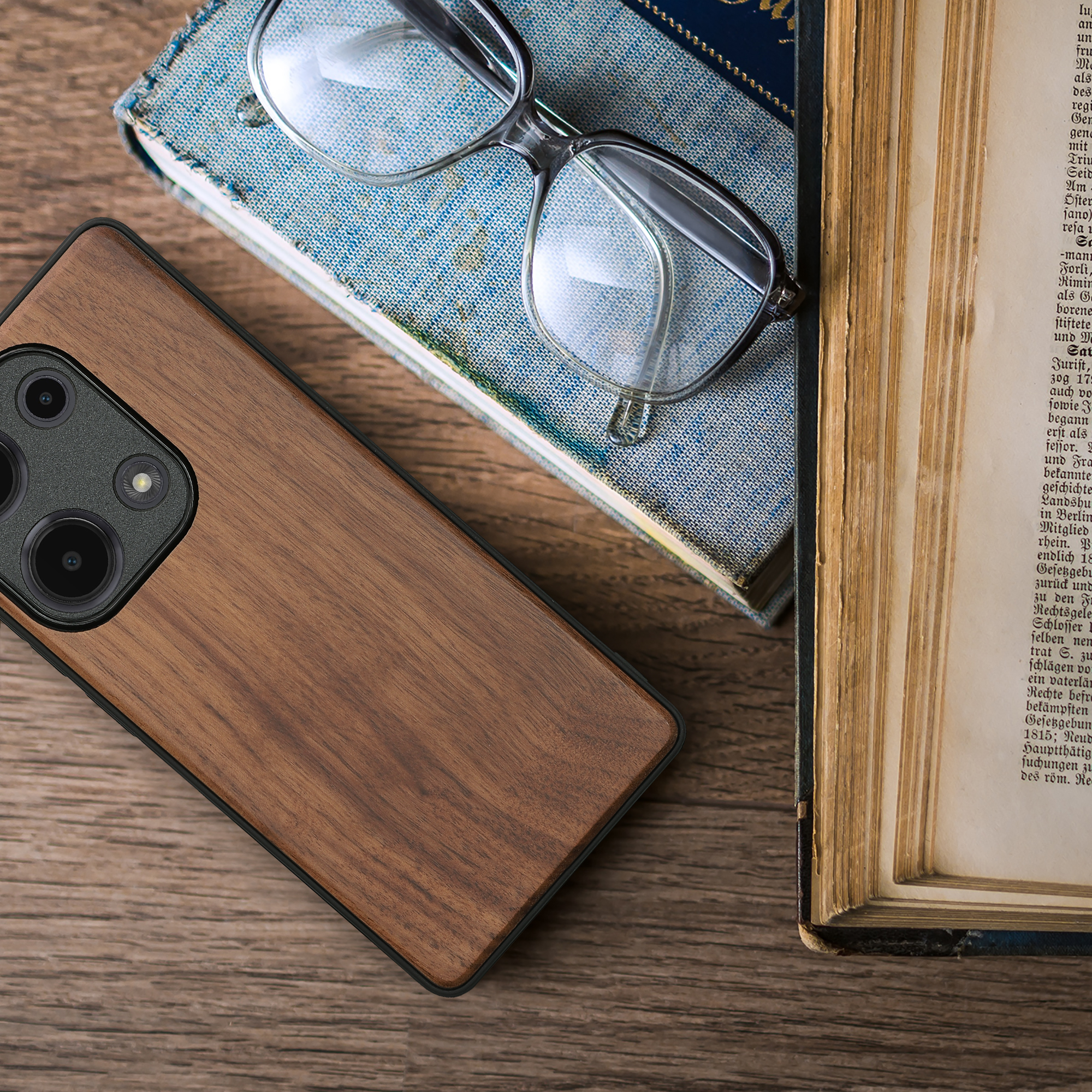 Dřevěný kryt Xiaomi Redmi Note 13 Pro 4G TPU nárazník hnědá kwmobile