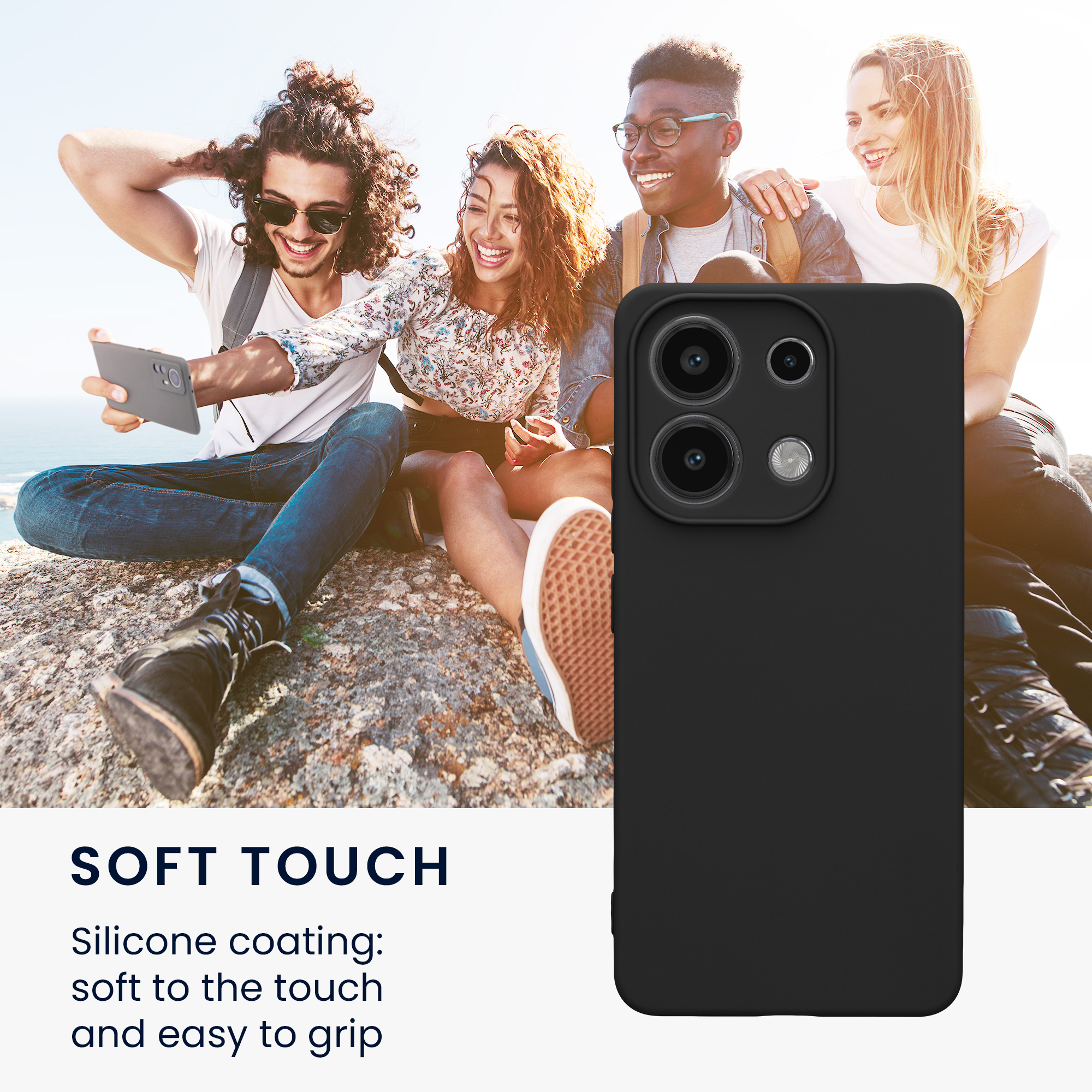 Kryt Xiaomi Redmi Note 13 4G silikonový TPU černá matná kwmobile