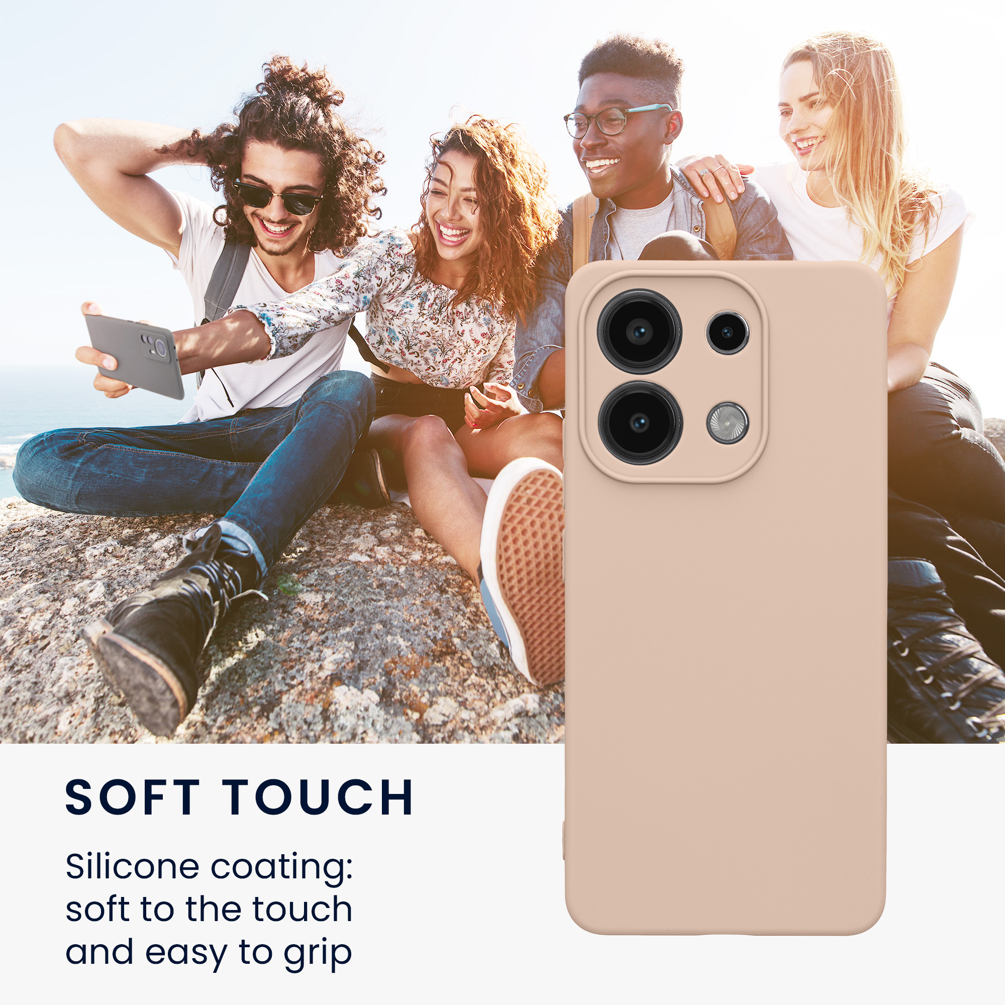 Kryt Xiaomi Redmi Note 13 4G silikonový TPU kokosová - vícebarevná kwmobile