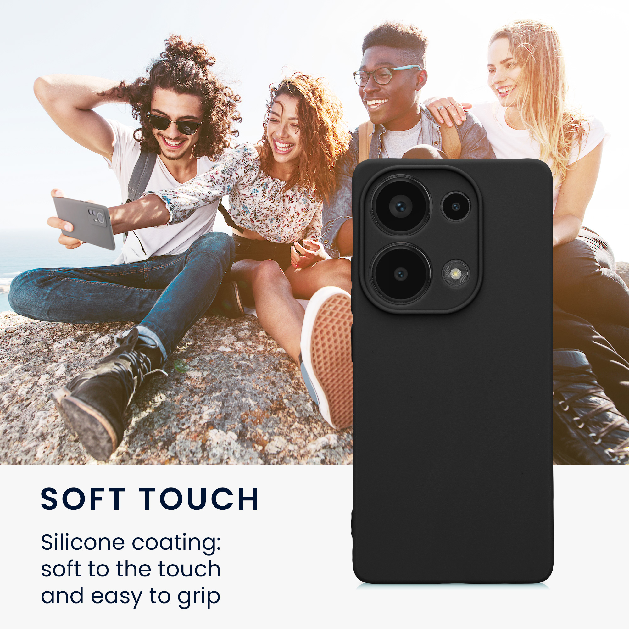 Kryt Xiaomi Redmi Note 13 Pro 4G silikonový TPU černá matná kwmobile