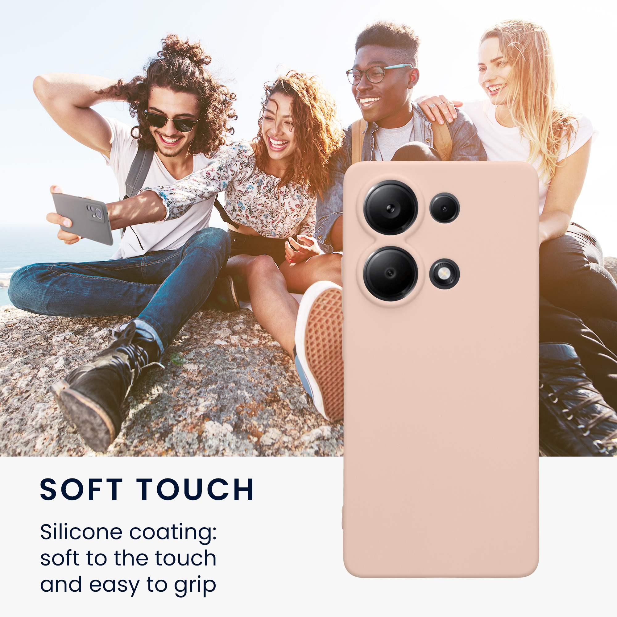 Kryt Xiaomi Redmi Note 13 Pro 4G silikonový TPU kokosová - vícebarevná kwmobile