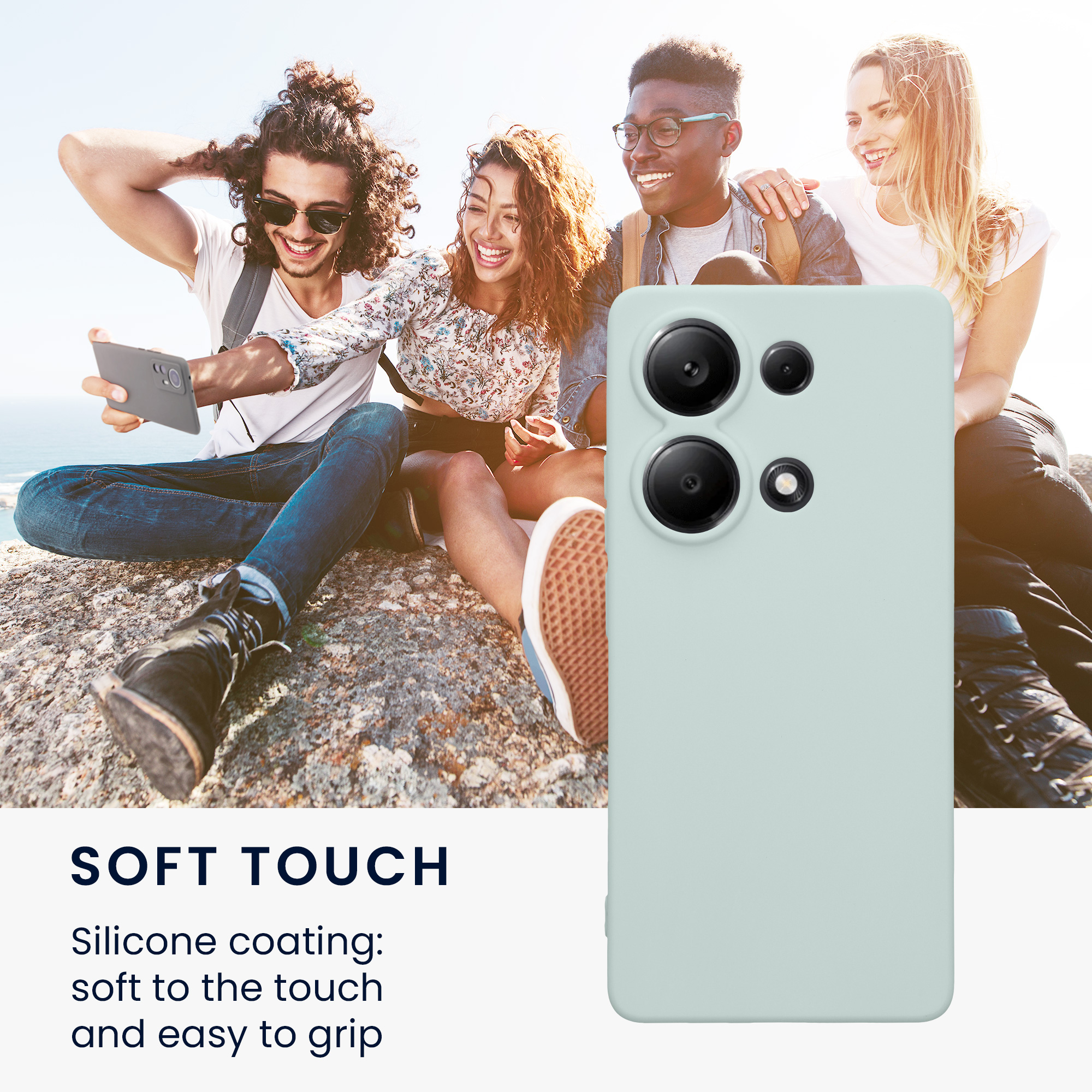 Kryt Xiaomi Redmi Note 13 Pro 4G silikonový TPU mátová kwmobile