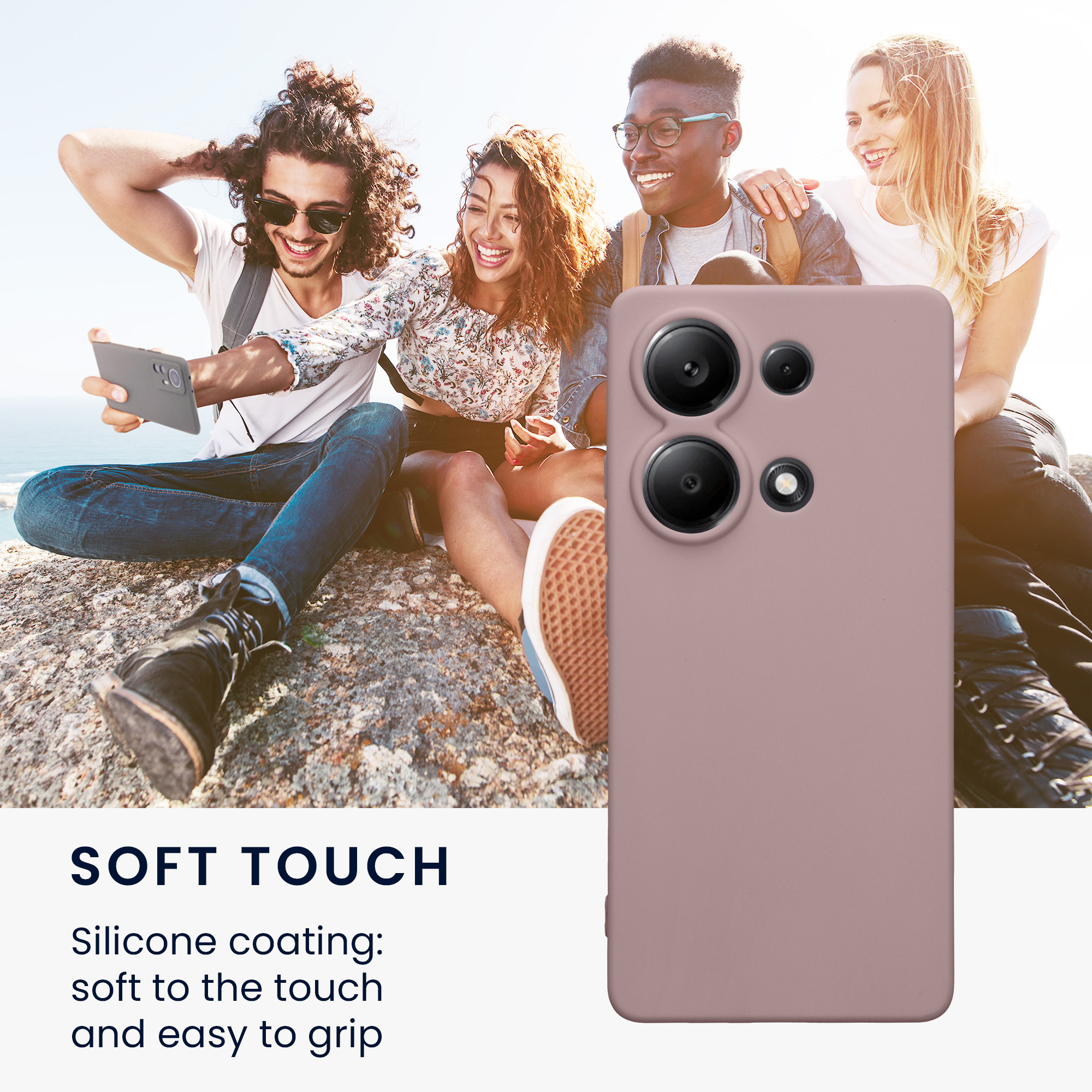 Kryt Xiaomi Redmi Note 13 Pro 4G silikonový TPU červená kwmobile