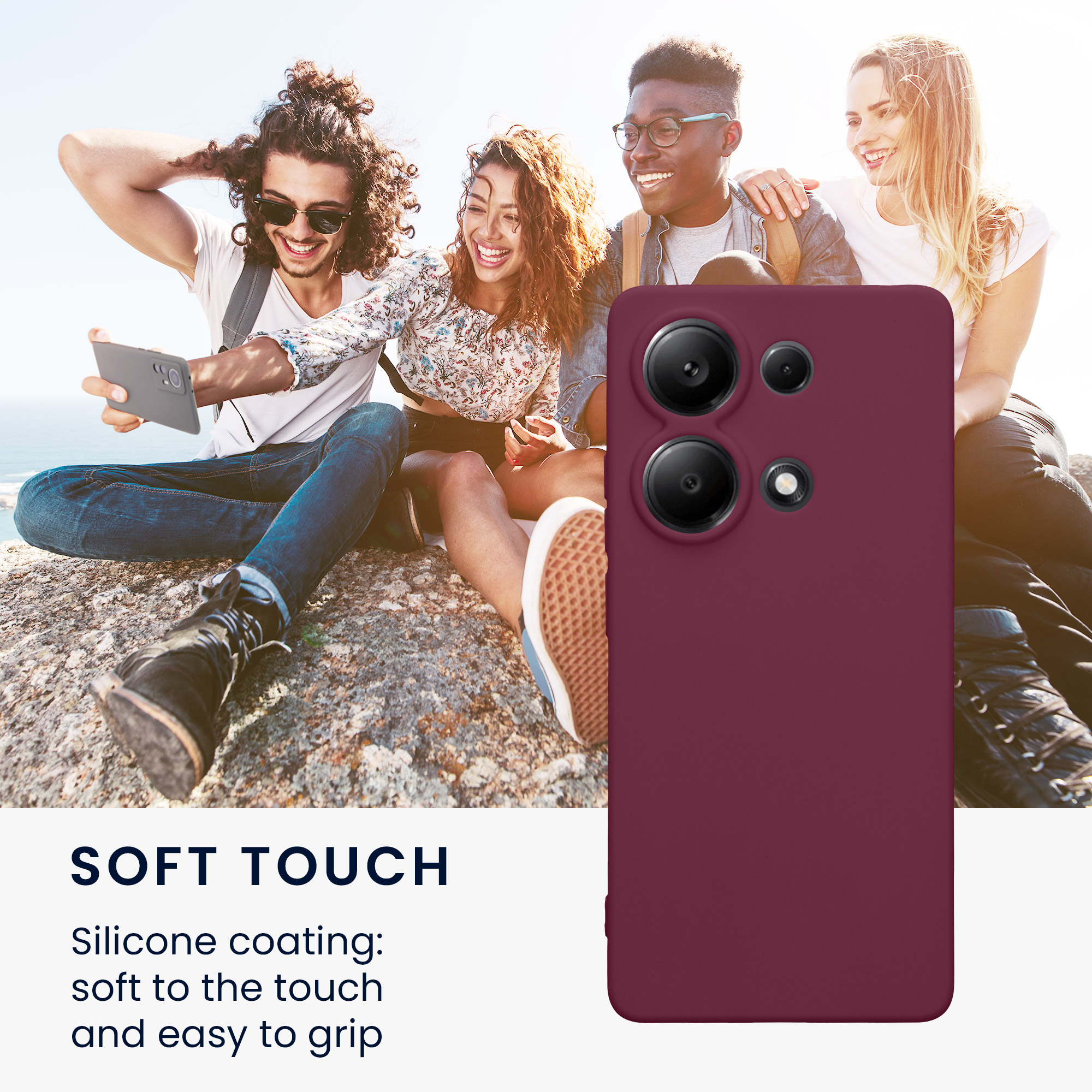 Kryt Xiaomi Redmi Note 13 Pro 4G silikonový TPU červená kwmobile