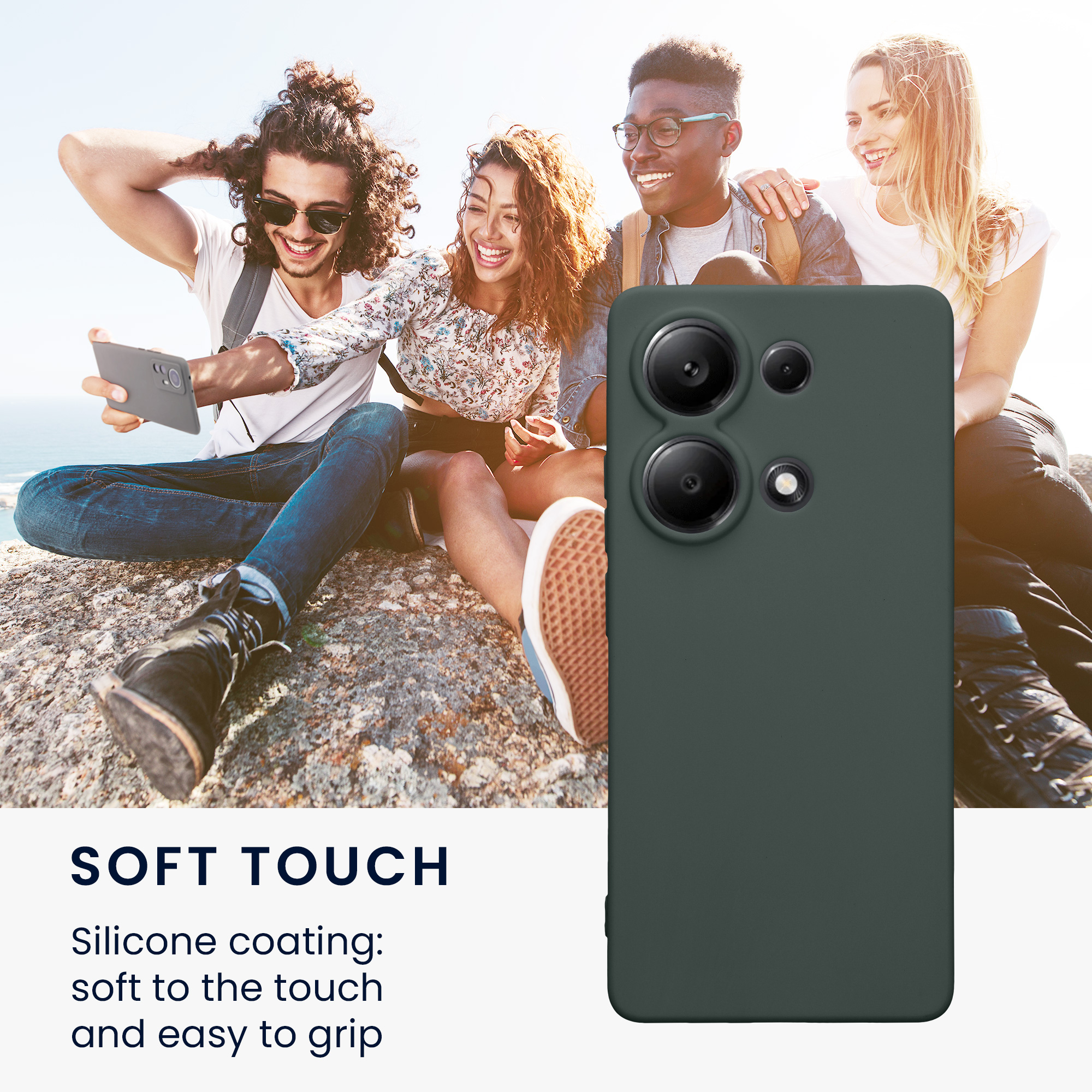 Kryt Xiaomi Redmi Note 13 Pro 4G silikonový TPU lesní zelená kwmobile