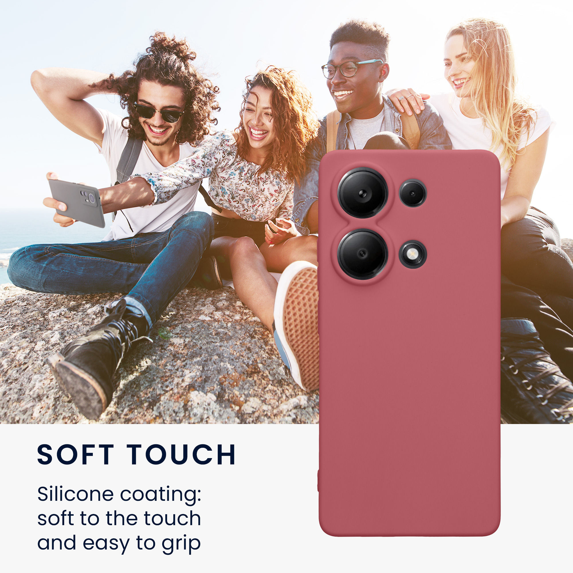 Kryt Xiaomi Redmi Note 13 Pro 4G silikonový TPU červená kwmobile