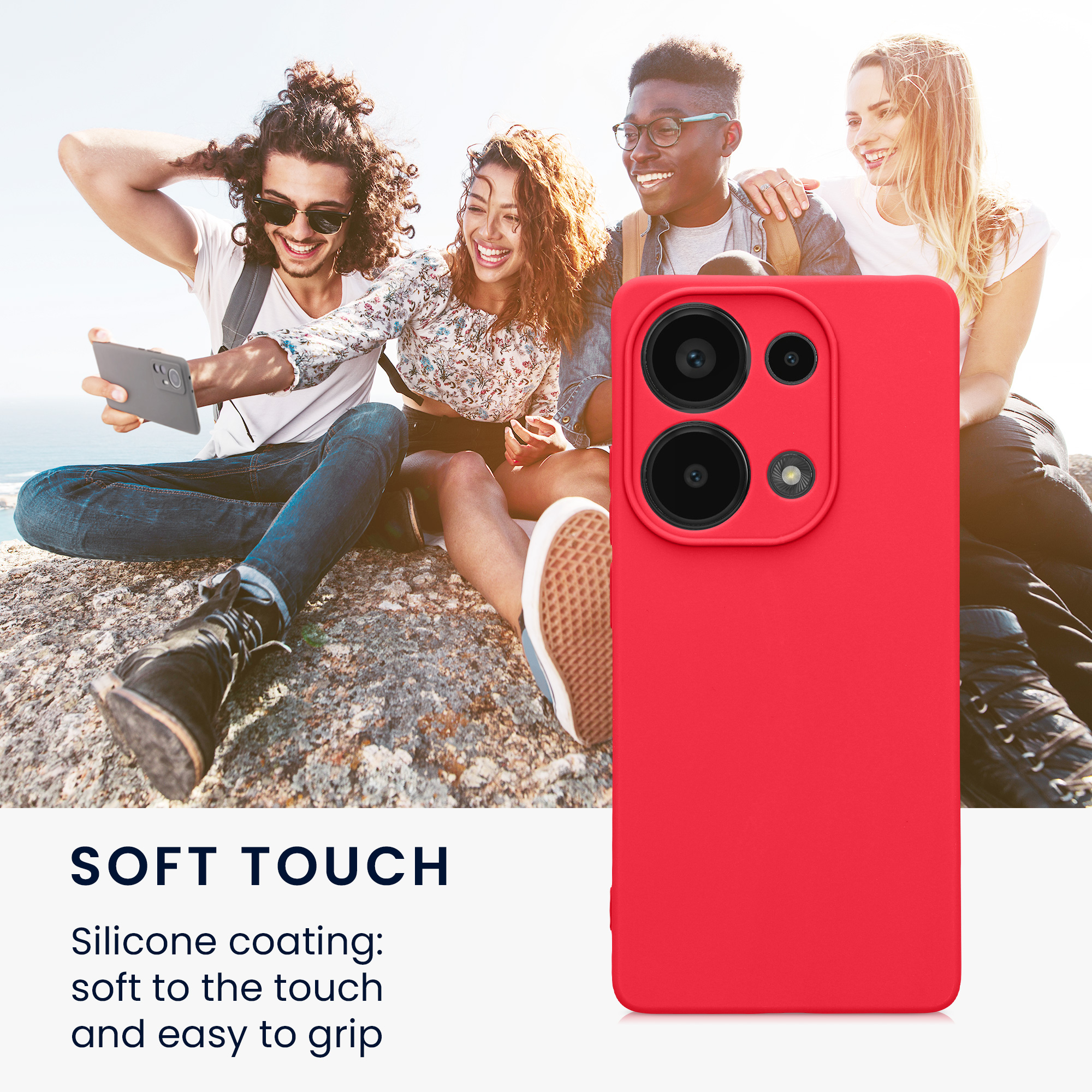 Kryt Xiaomi Redmi Note 13 Pro 4G silikonový TPU růžová kwmobile
