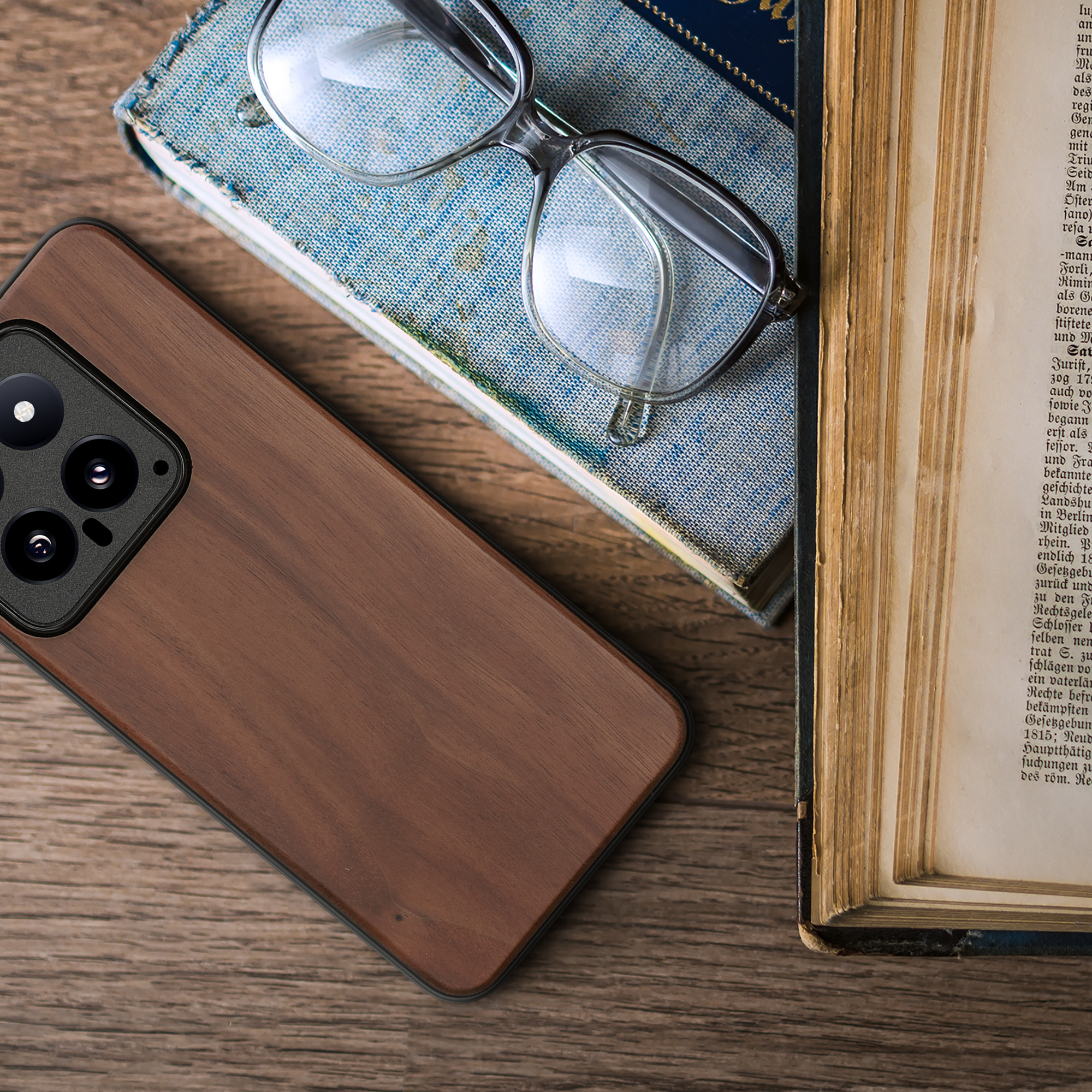 Dřevěné pouzdro pro Xiaomi 14 5G kwmobile - tvrdý obal hnědá
