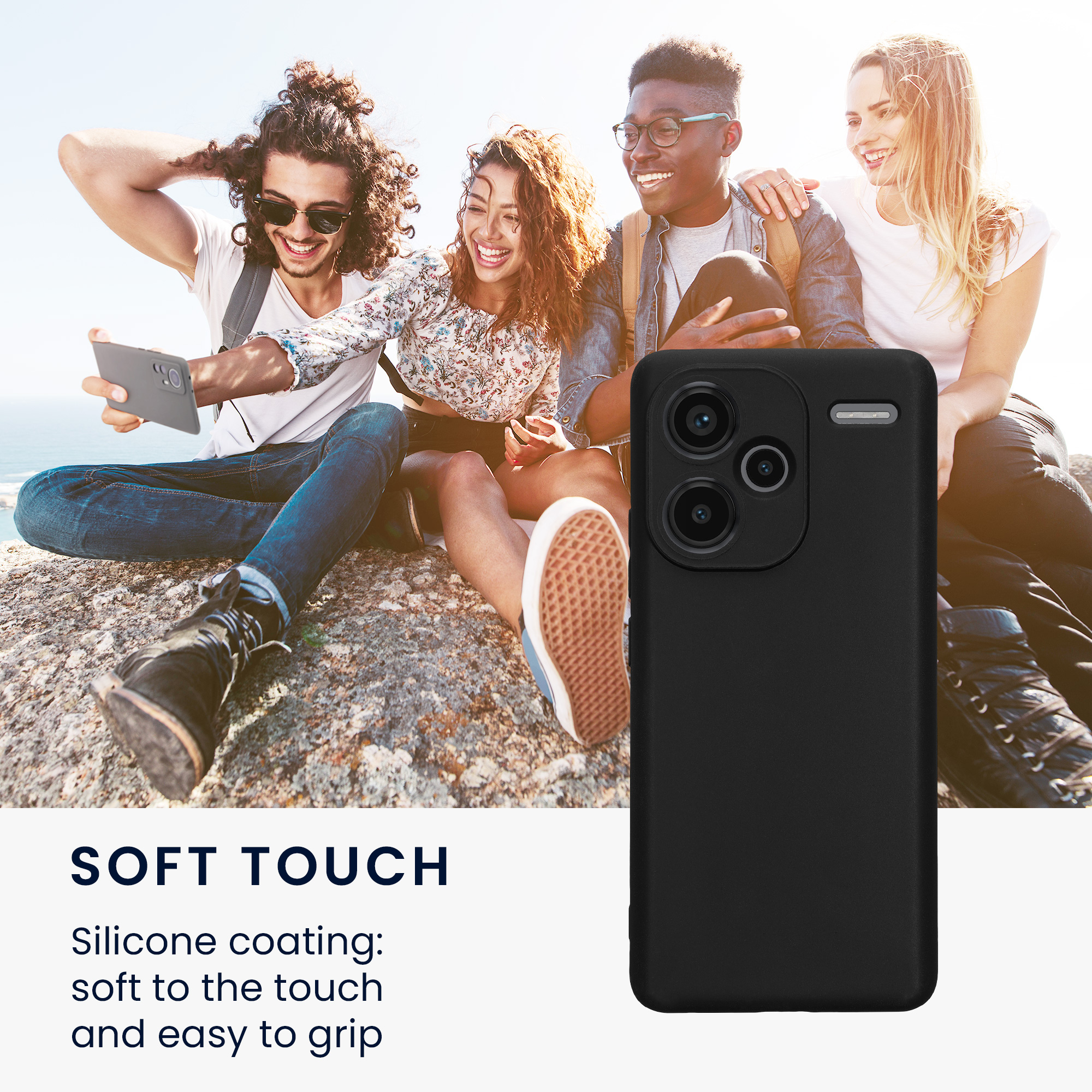 Kryt Xiaomi Redmi Note 13 Pro+ 5G silikonový TPU černá kwmobile