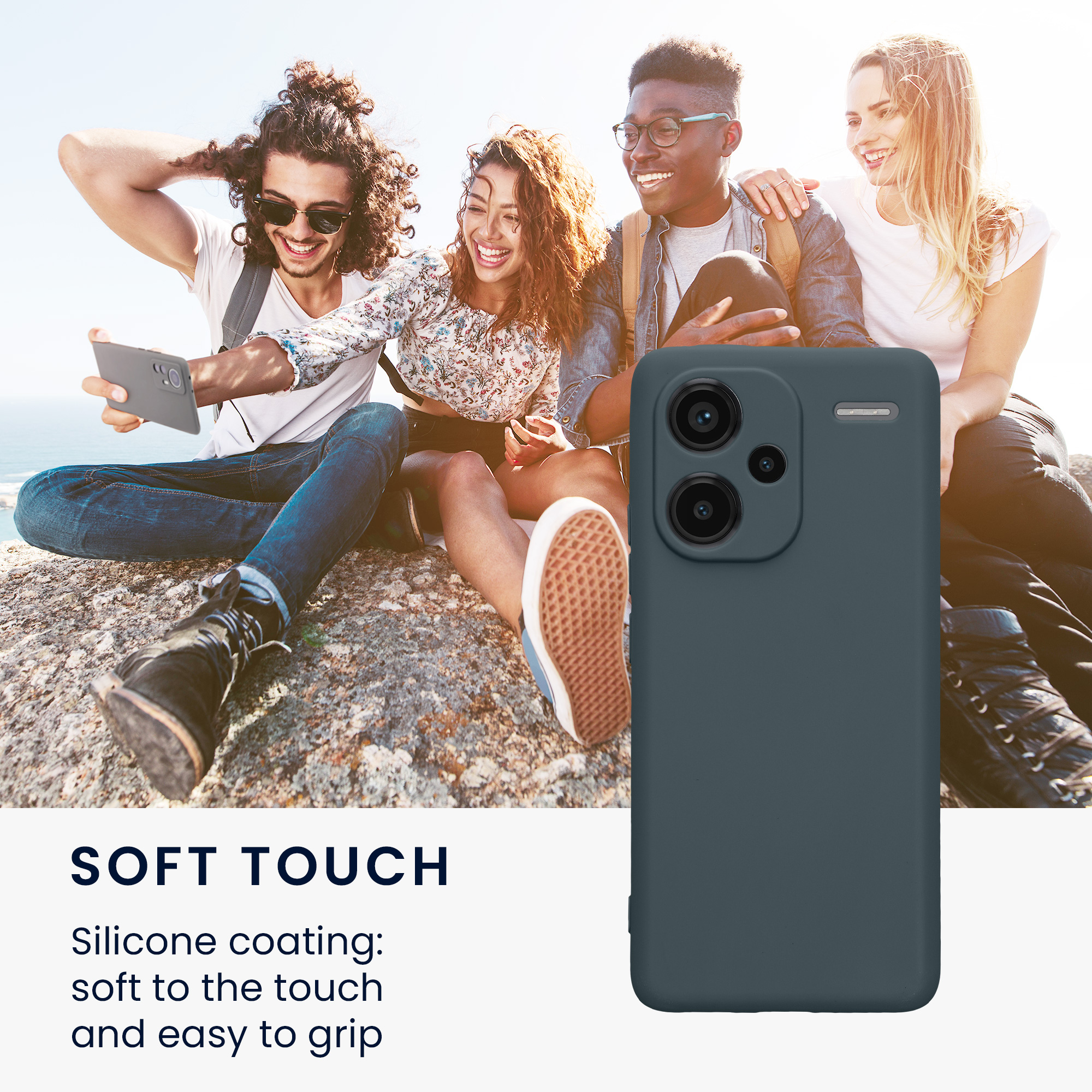 Kryt Xiaomi Redmi Note 13 Pro+ 5G silikonový TPU tmavá břidlice kwmobile