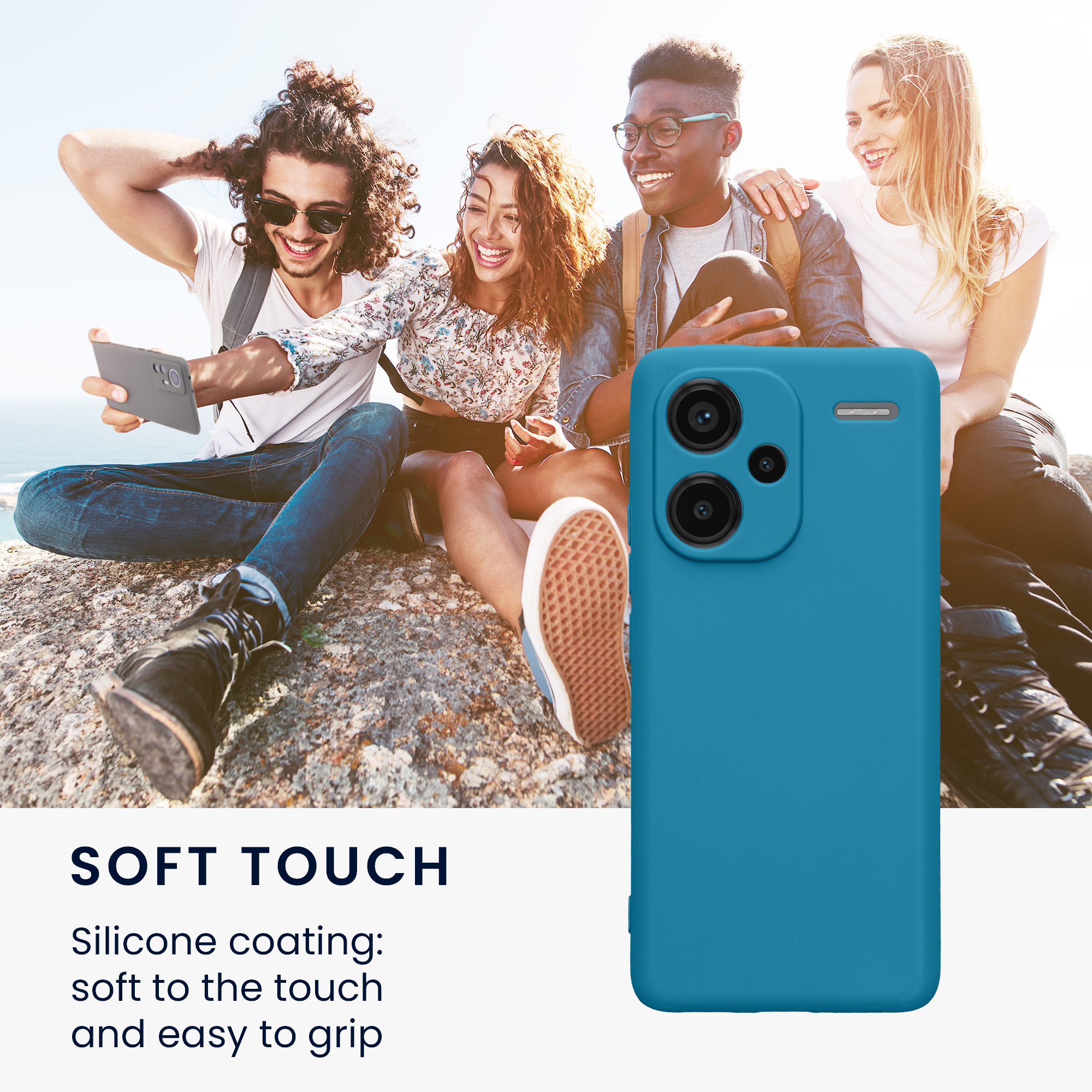 Kryt Xiaomi Redmi Note 13 Pro+ 5G silikonový TPU karibská modrá kwmobile