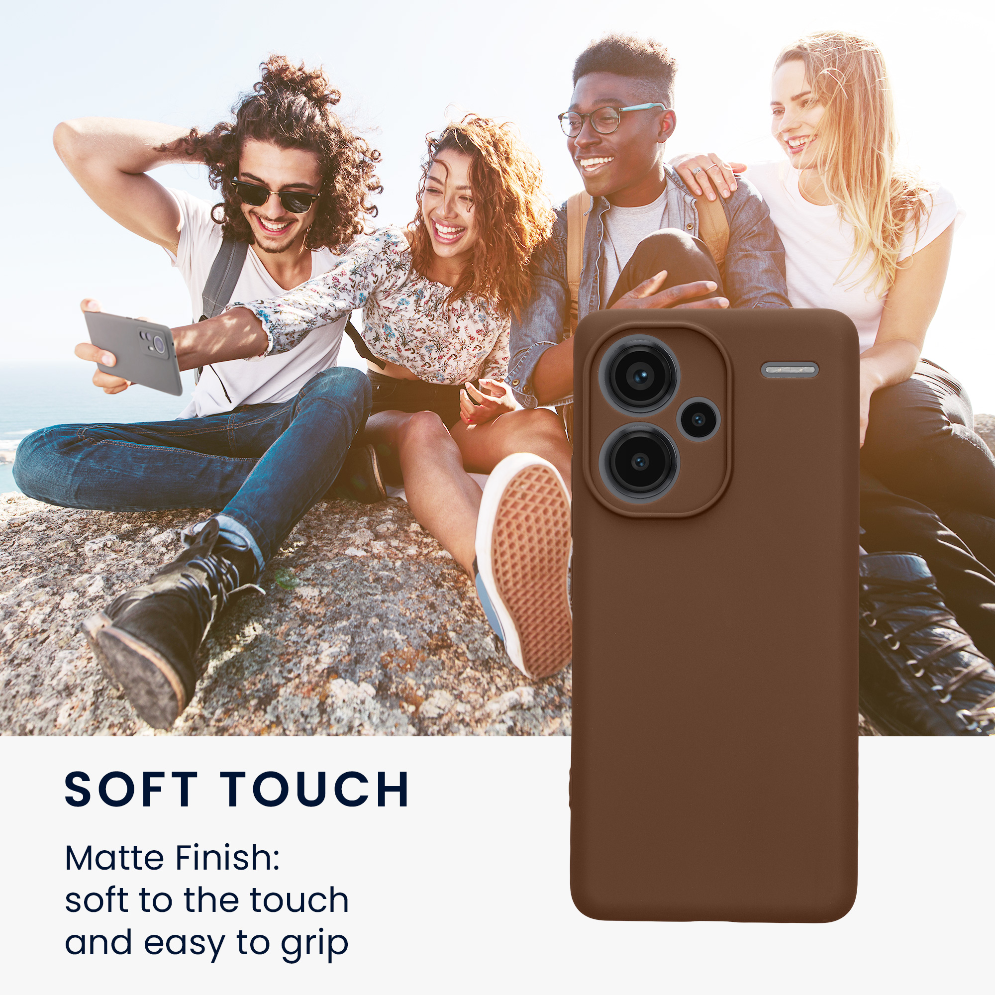 Pouzdro pro Xiaomi Redmi Note 13 Pro+ 5G / Redmi Note 13 Pro Plus 5G kwmobile tenké TPU - čokoládová