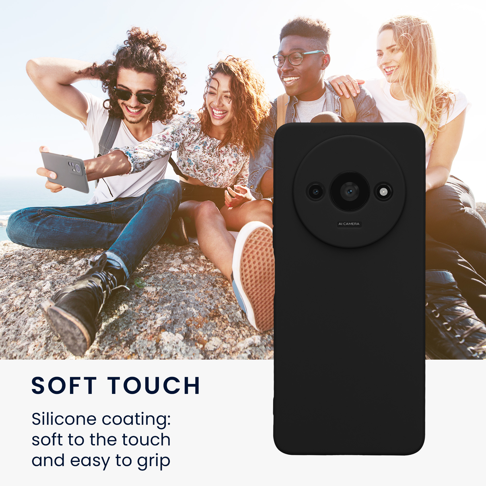 Kryt Xiaomi Redmi A3 silikonový TPU černá kwmobile