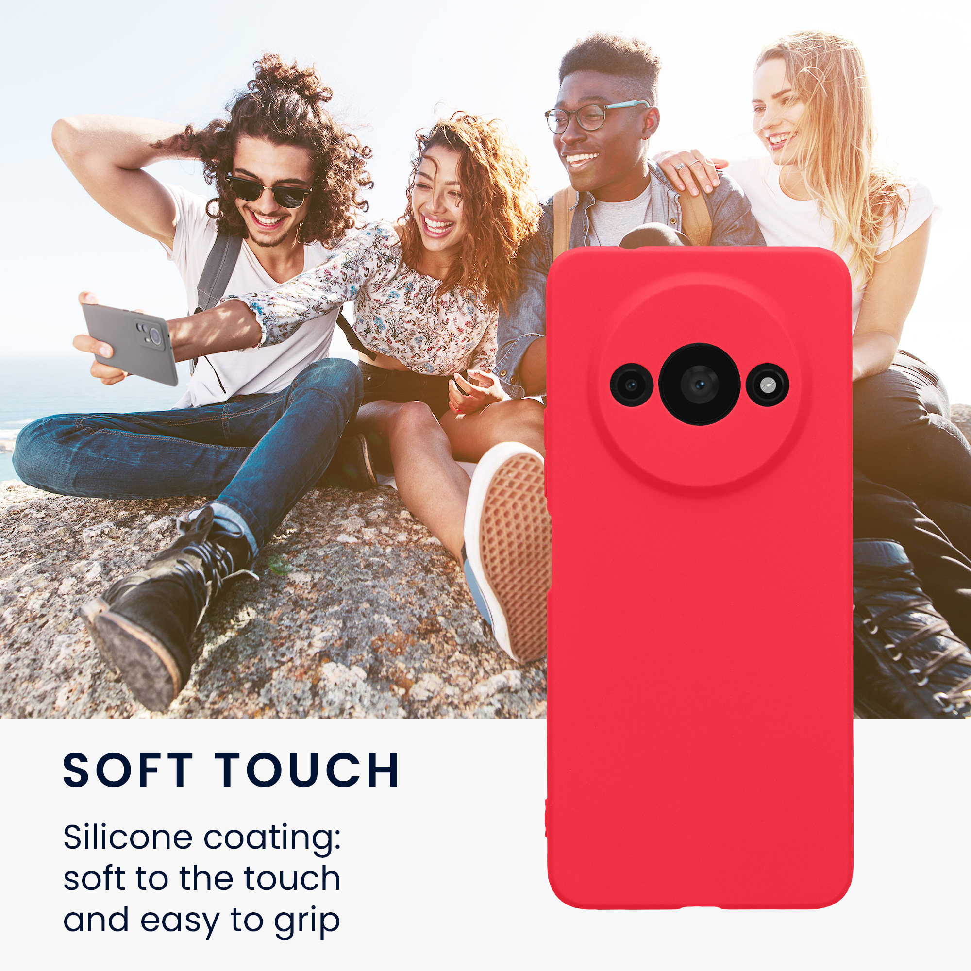 Kryt Xiaomi Redmi A3 silikonový TPU růžová kwmobile