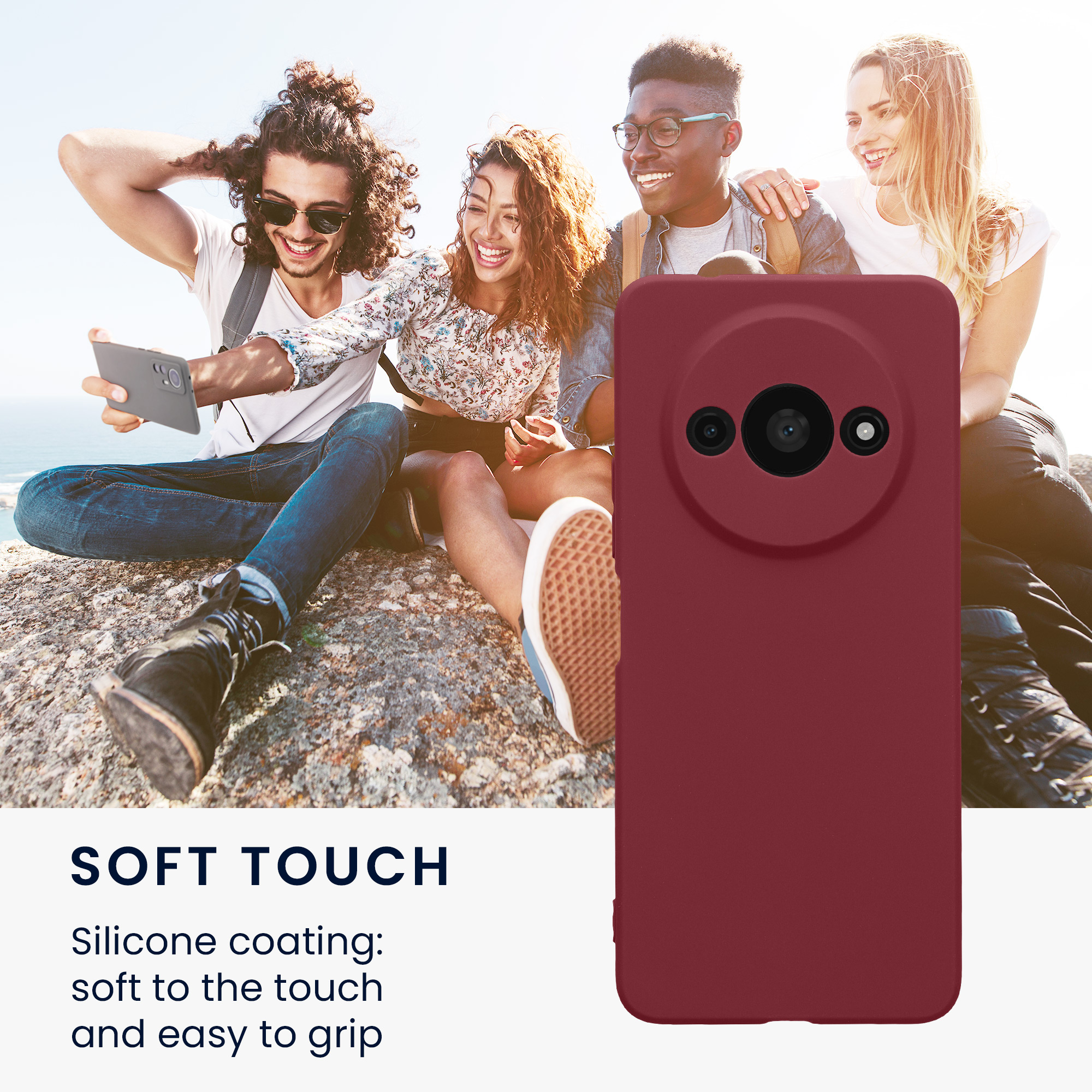 Kryt Xiaomi Redmi A3 silikonový TPU červená kwmobile