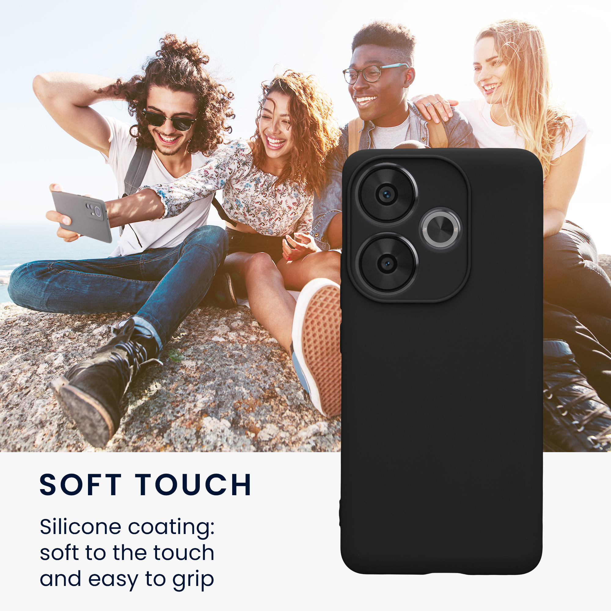 Kryt Xiaomi Poco F6 5G silikonový TPU černá kwmobile