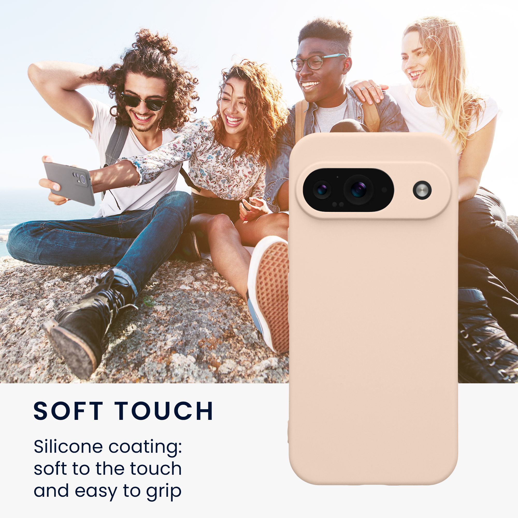 Kryt na mobil kwmobile pro Google Pixel 9 - krémová Coconut Swirl
