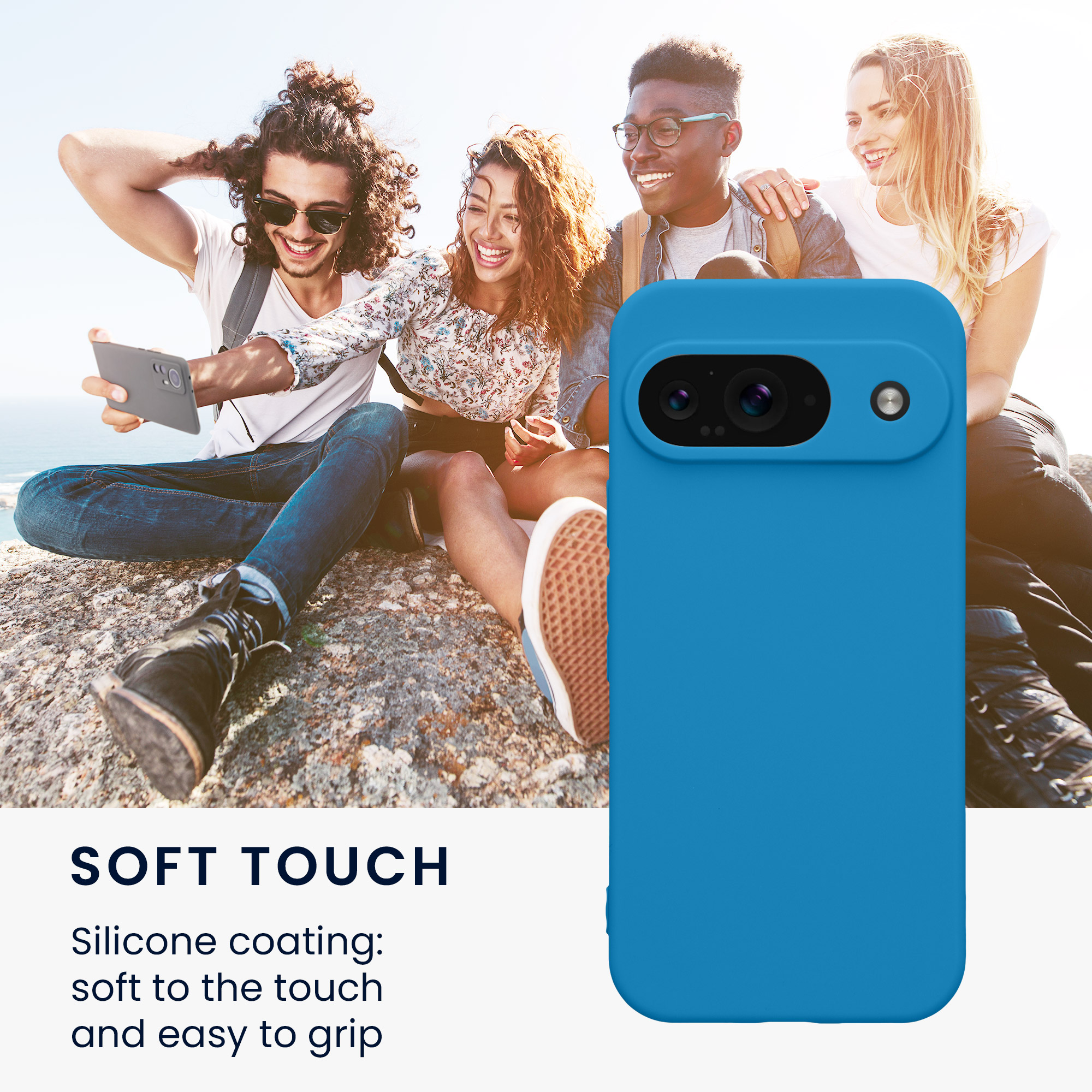 Kryt na mobil kwmobile pro Google Pixel 9 - modrá Blue Reef