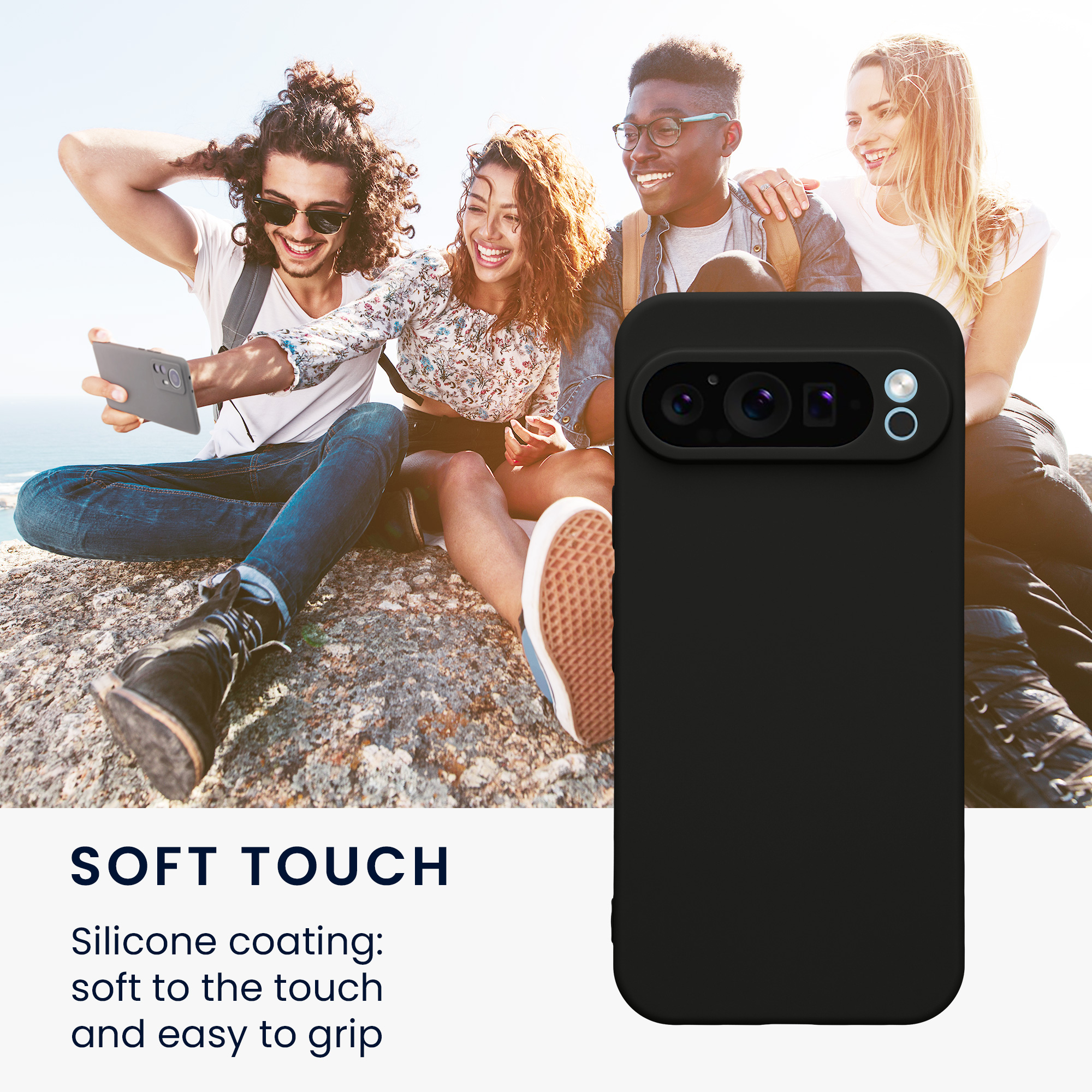 Silikonový kryt kwmobile pro Google Pixel 9 Pro XL - černá matná