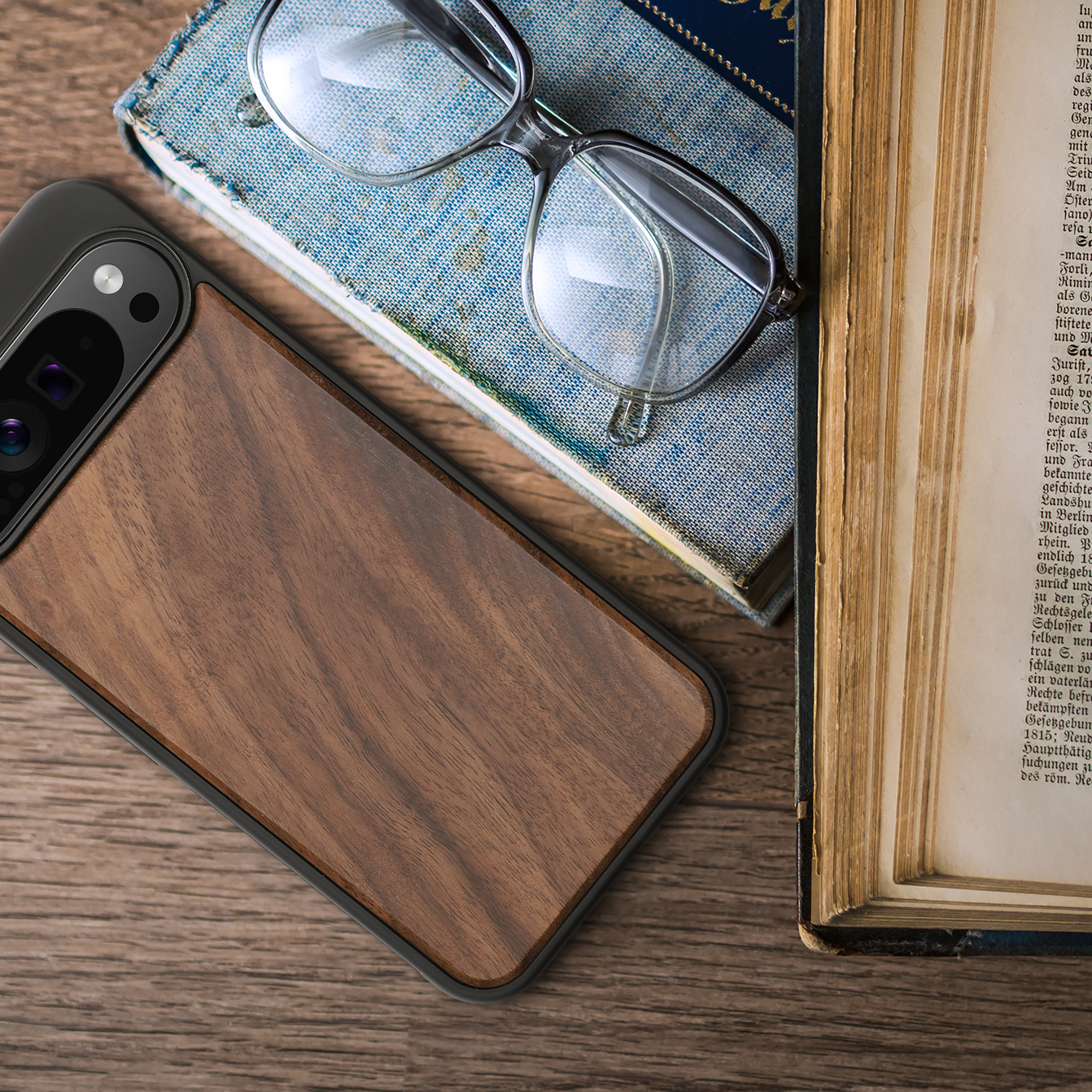 Dřevěný kryt kwmobile pro Google Pixel 9 Pro XL - tmavě hnědá