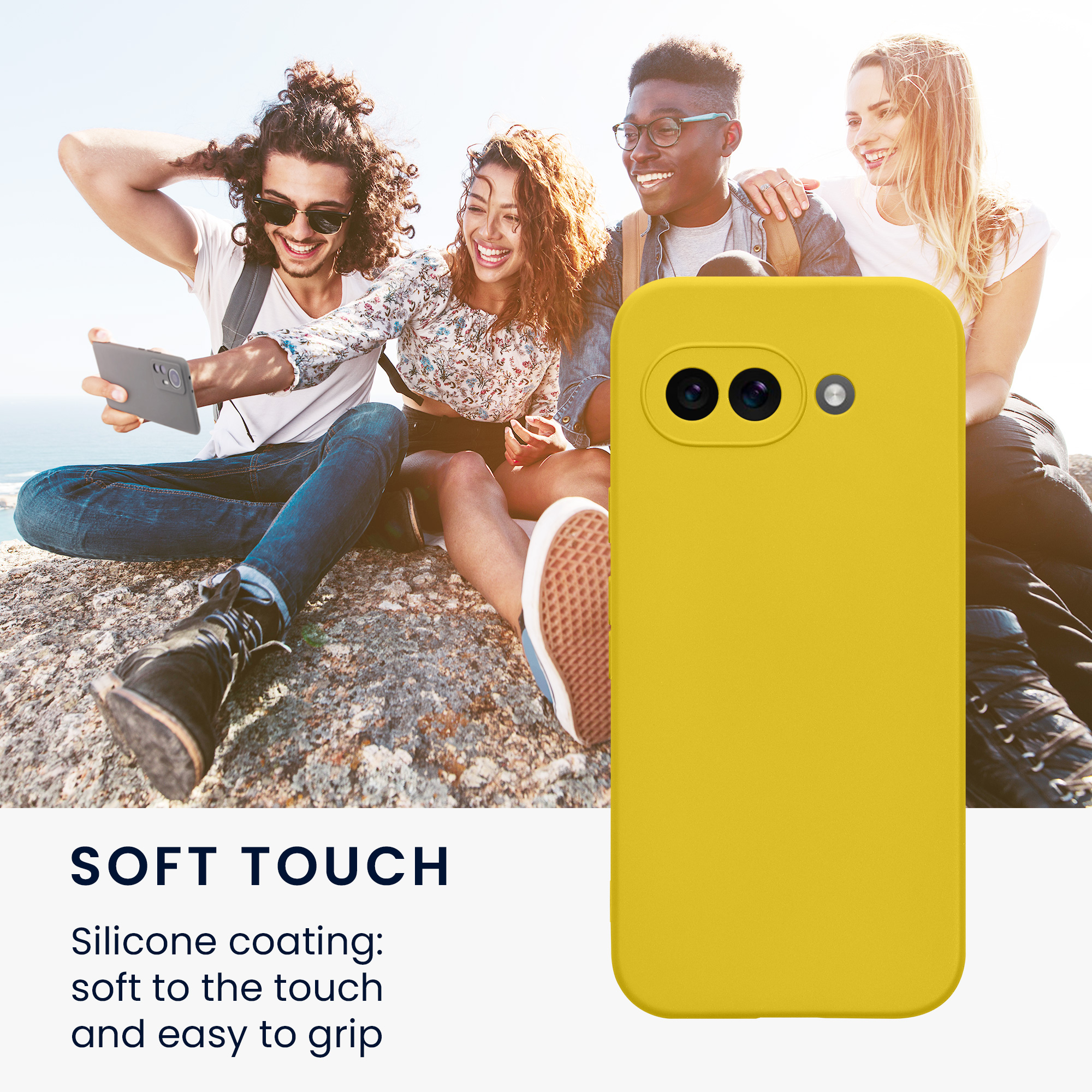 Silikonový kryt kwmobile pro Google Pixel 9a - zářivě žlutá