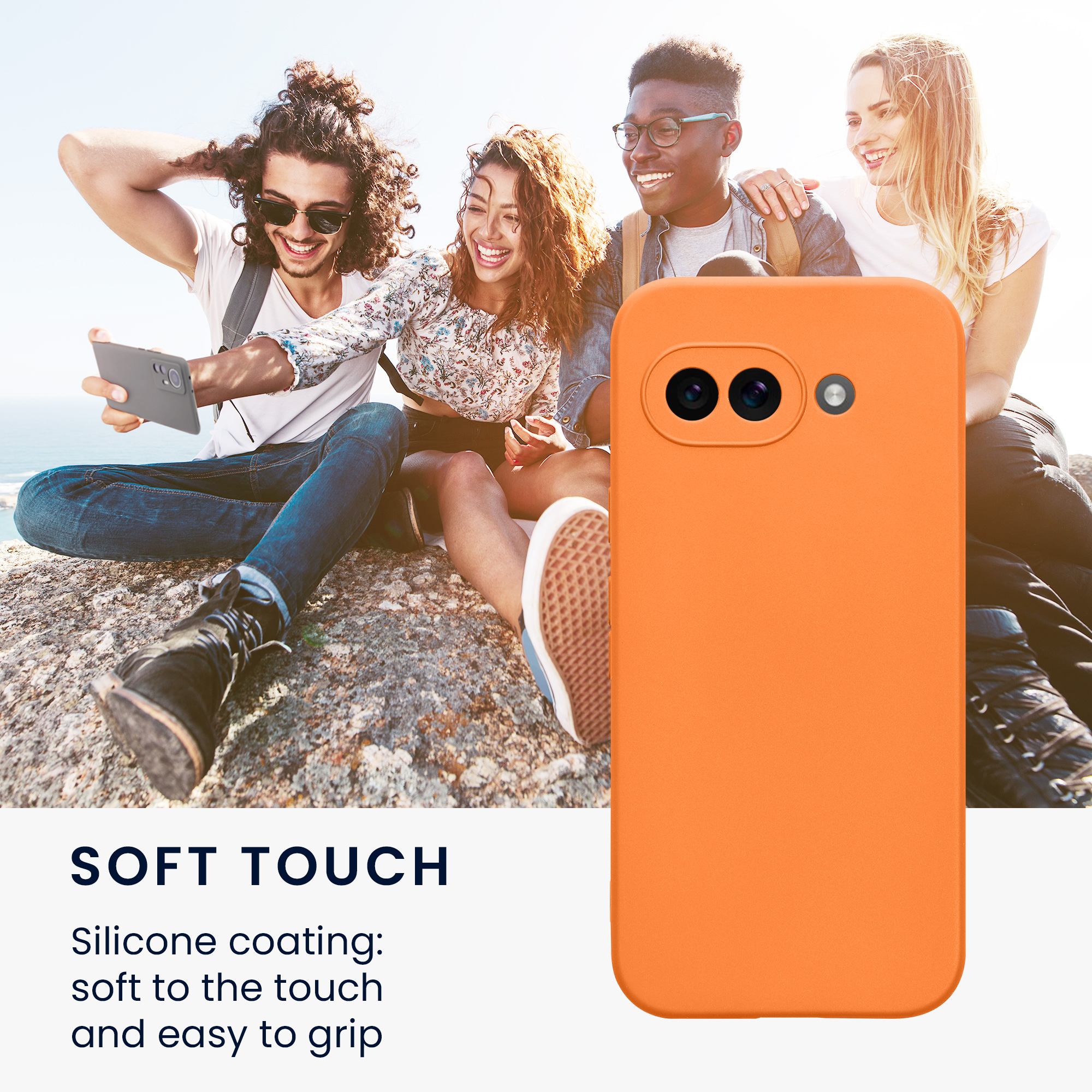 Silikonový kryt kwmobile pro Google Pixel 9a - oranžová